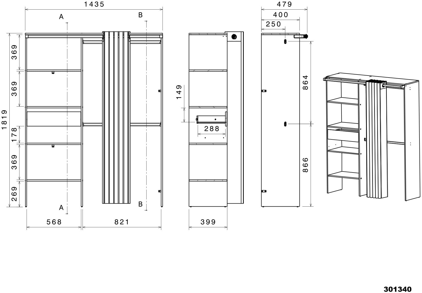 Parisot Set de chambre d'adolescent »Parisot Achille 22« Set, 2 tlg.