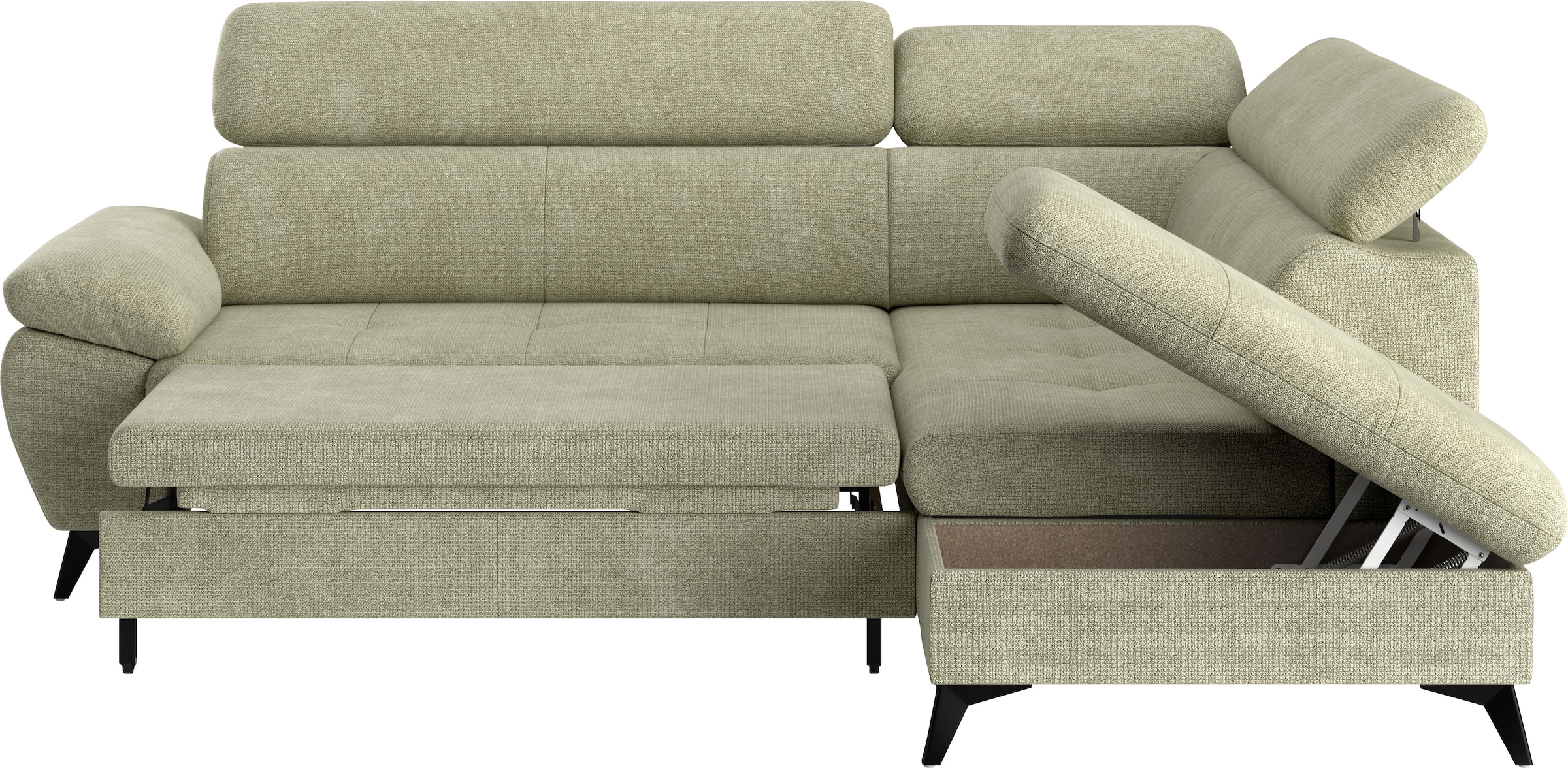 COTTA Ecksofa »Hudson L-Form«, mit Kopfteilverstellung, wahlweise mit Bettfunktion & Bettkasten