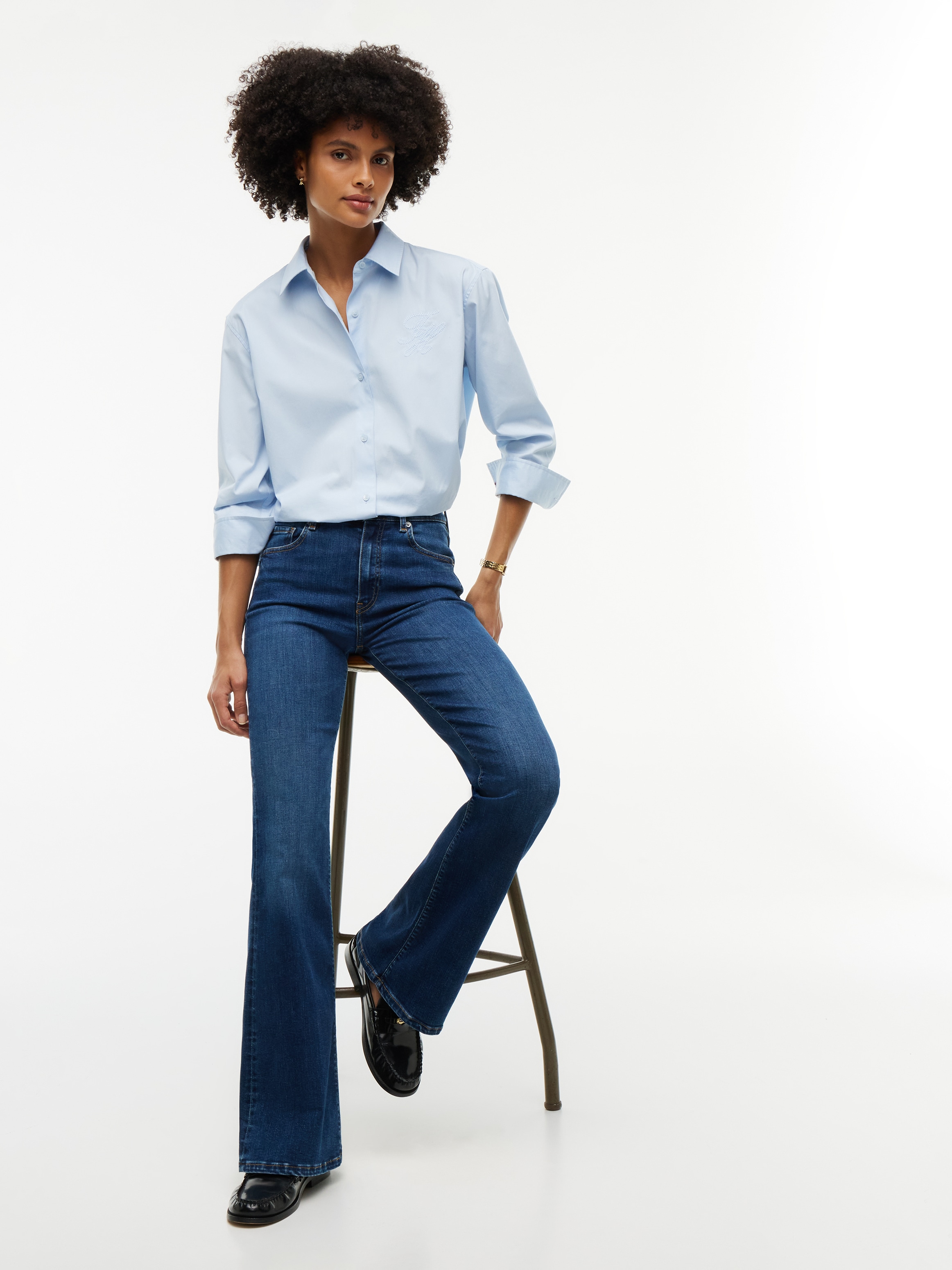 Tommy Hilfiger Jeans bootcut »LUNA MID RISE FLARE ESSENTIAL« mélange de coton, coupe évasée, taille mi-haute