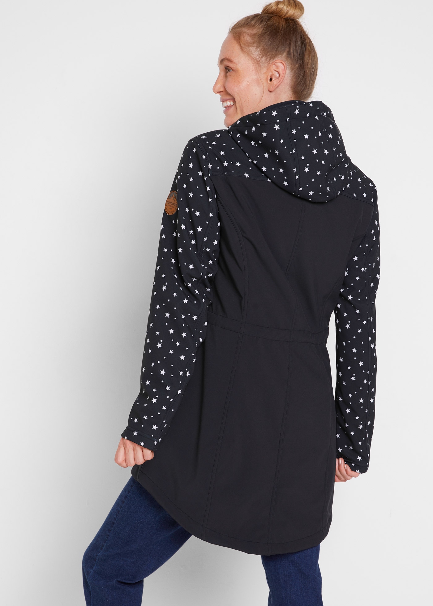 bonprix Softshelljacke mit Kapuze Winterjacke mit Kapuze und Teddyfell