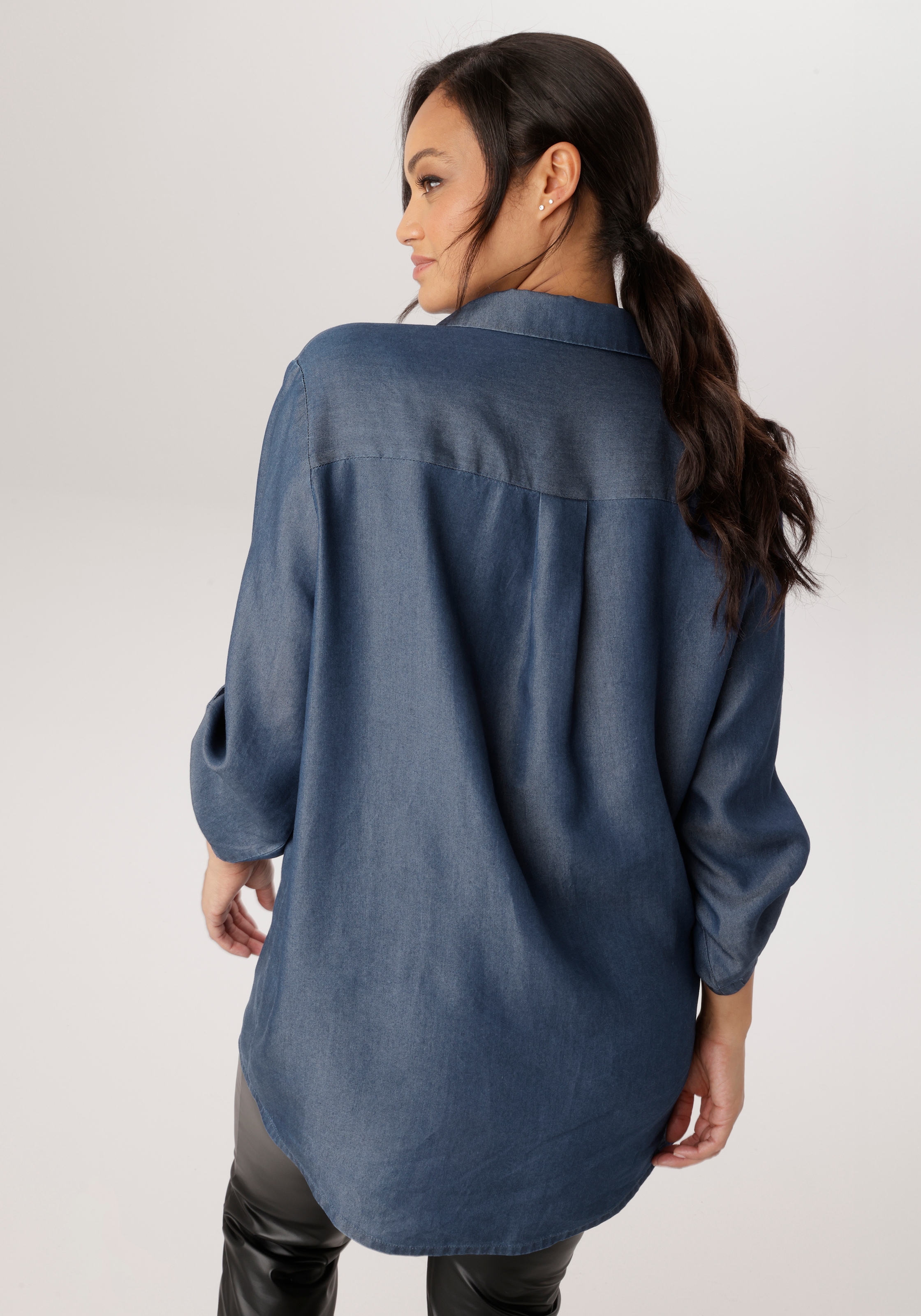 Aniston PLUS Blouse en jean aus weicher Lyocell Qualität - NEUE KOLLEKTION
