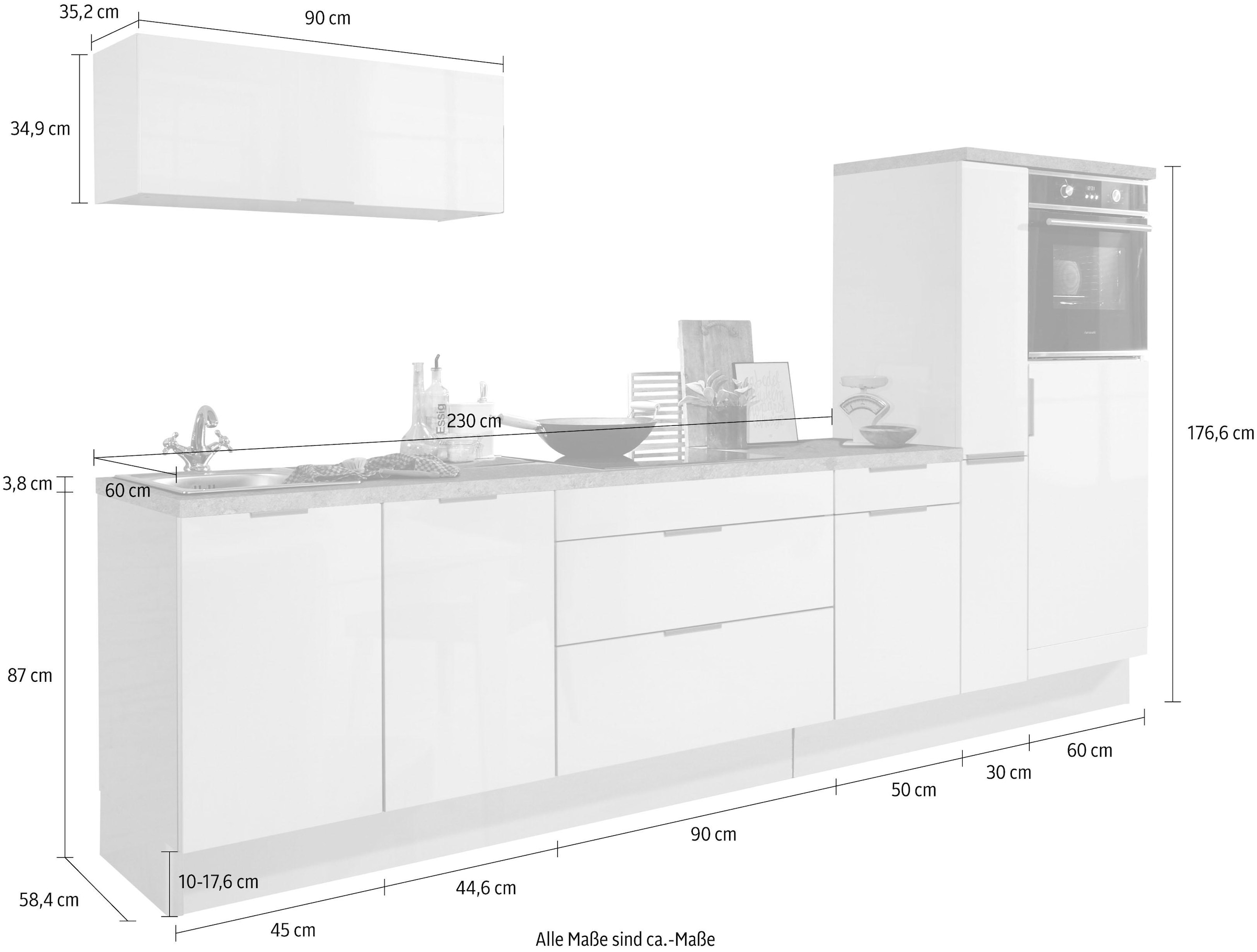 OPTIFIT Küchenzeile »Tara«, ohne E-Geräte, mit Vollauszug und Soft-Close-Funktion, Breite 320 cm