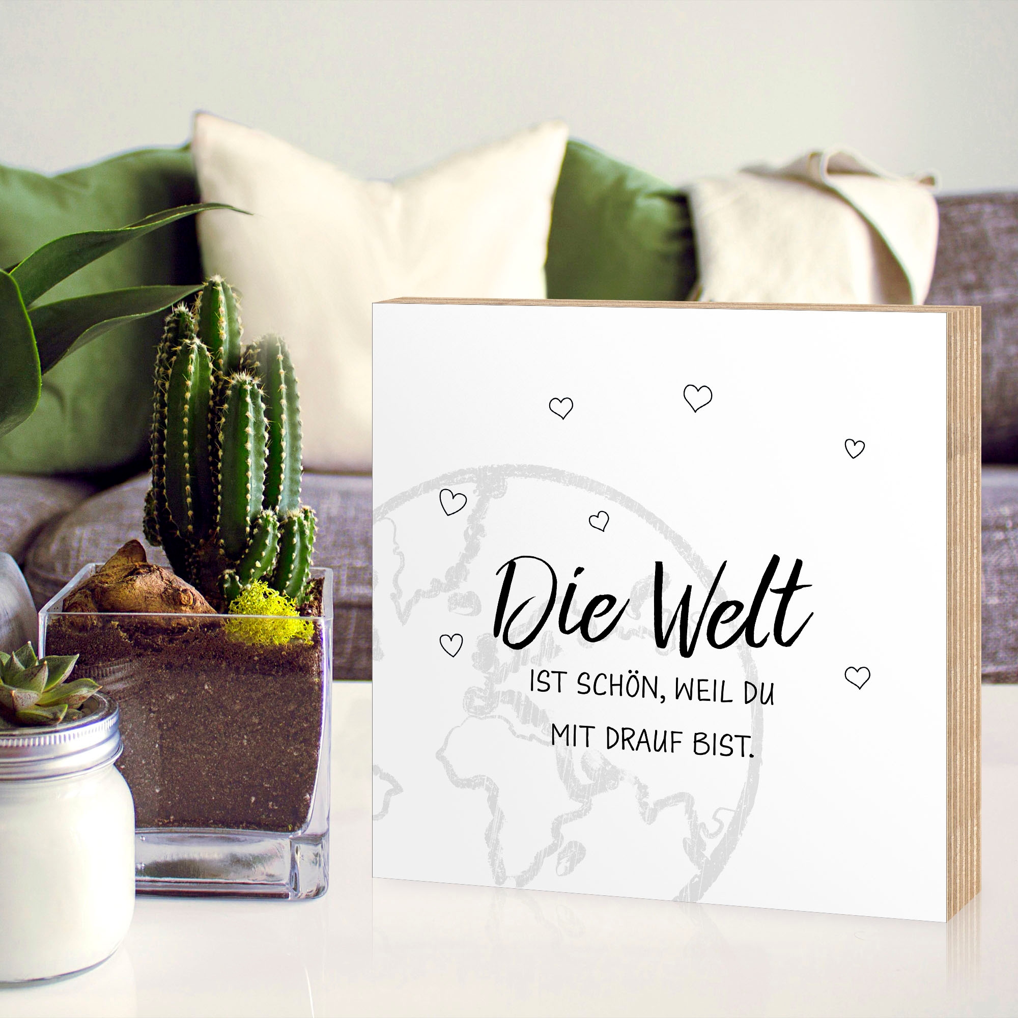 Artland Holzbild »Die Welt«, Sprüche & Texte, (1 St.)