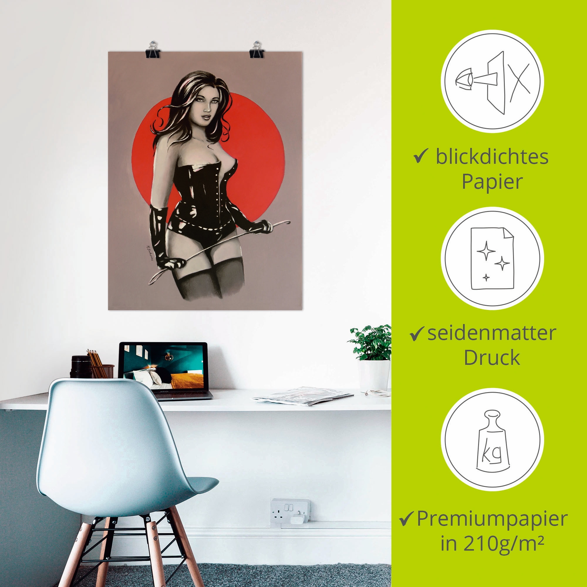 Artland Poster »Mistress Herrin der Lust - Malerei«, Frau, (1 St.), als Alubild, Leinwandbild, Wandaufkleber oder Poster in versch. Grössen