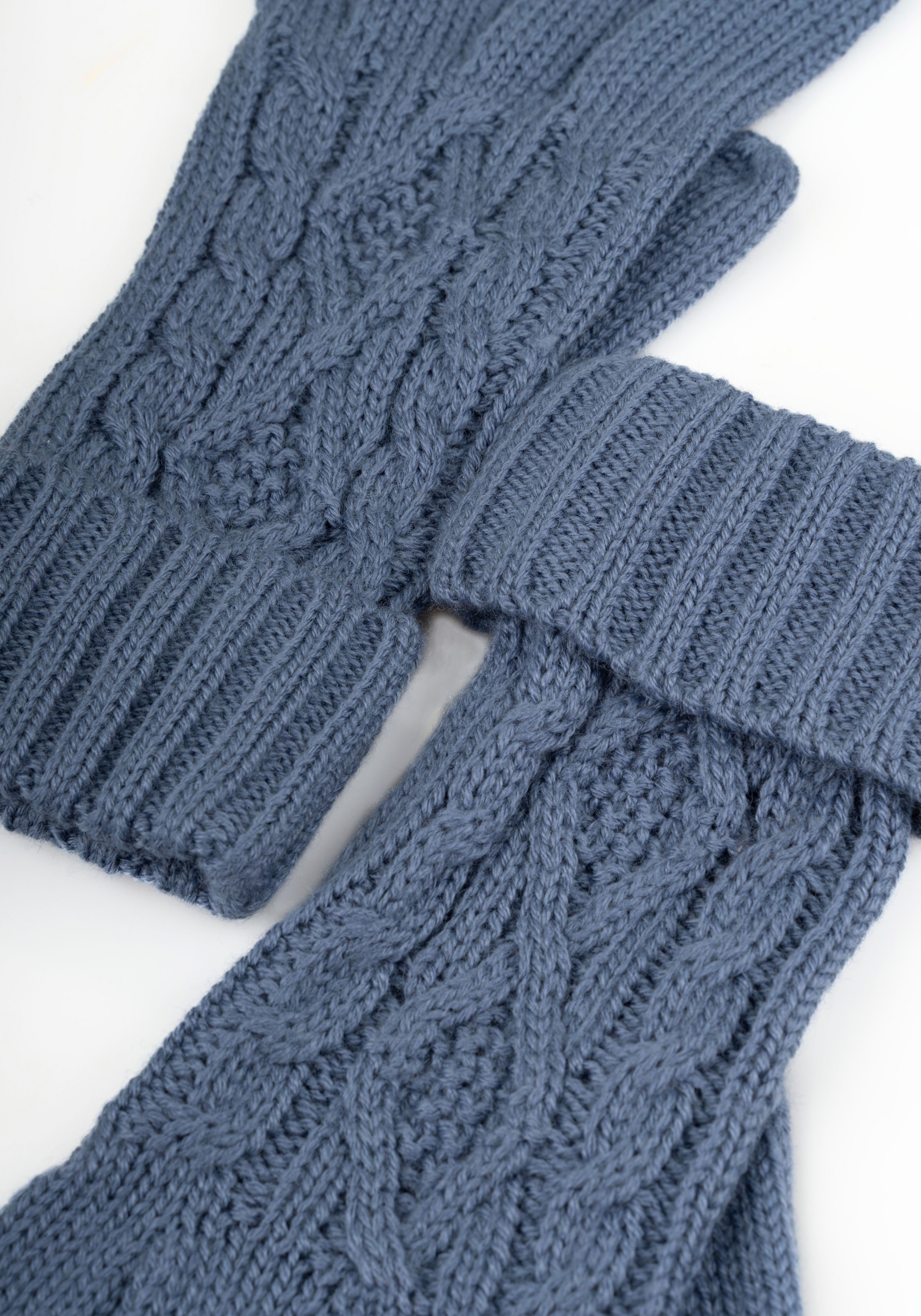 Capelli New York Gants tricotés elegantes Zopfstrickmuster, Umschlag am Bündchen, Wollanteil