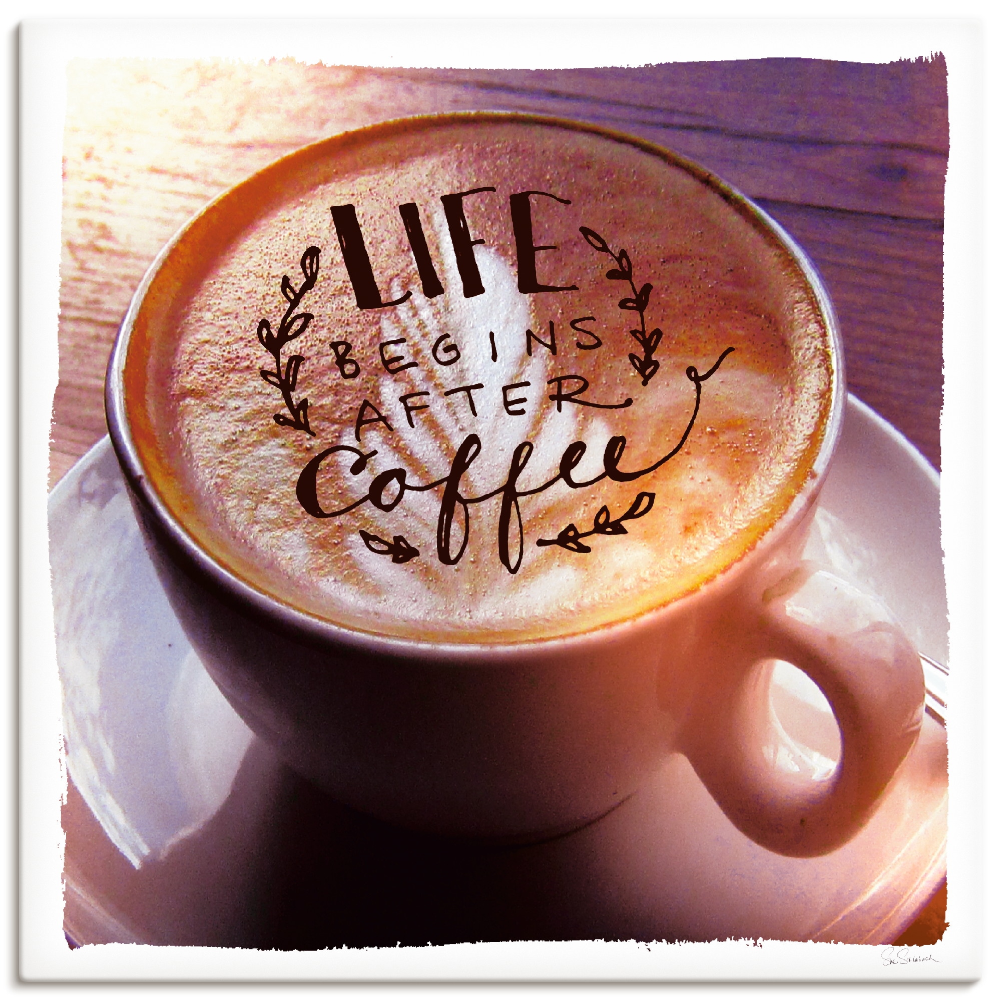 Artland Wandbild »Das Leben beginnt nach dem Kaffee«, Getränke, (1 St.),  als Leinwandbild, Wandaufkleber oder Poster in versch. Grössen günstig  kaufen