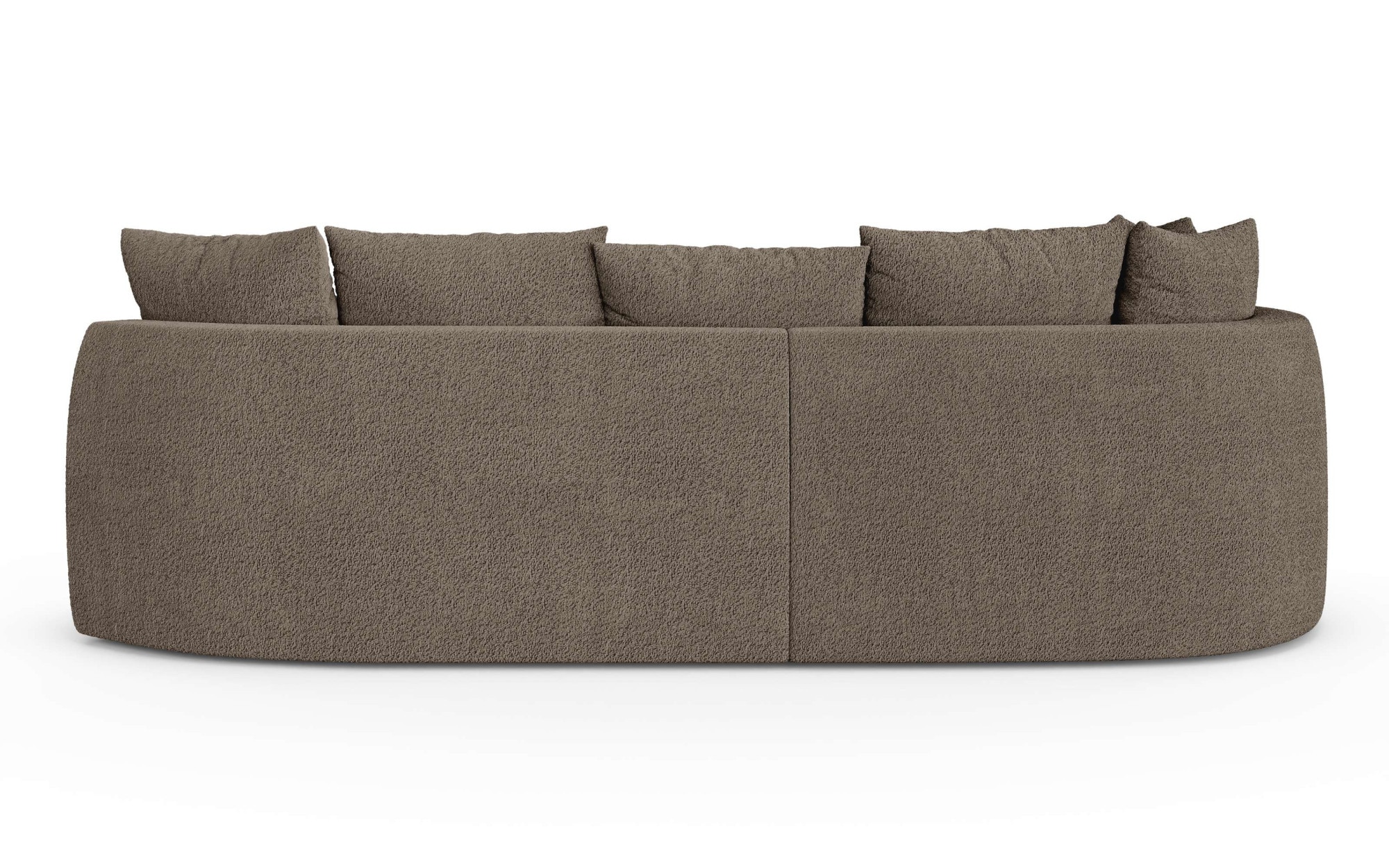 homsy by Ana Johnson Canapé d'angle »PEBBLA L-Form mit vielen Kissen, modernes Design, Bezug- Boucle« Largeur 267 cm, canapé design avec ottomane commandable à droite/gauche