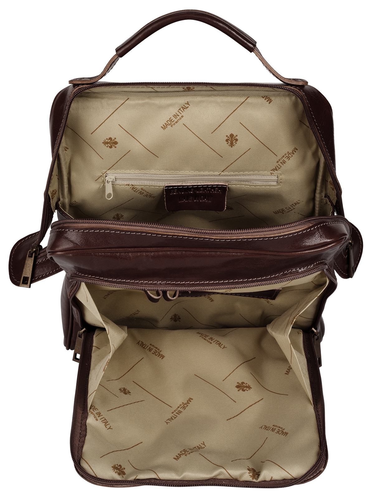 Piké Cityrucksack echt Leder, Made in Italy