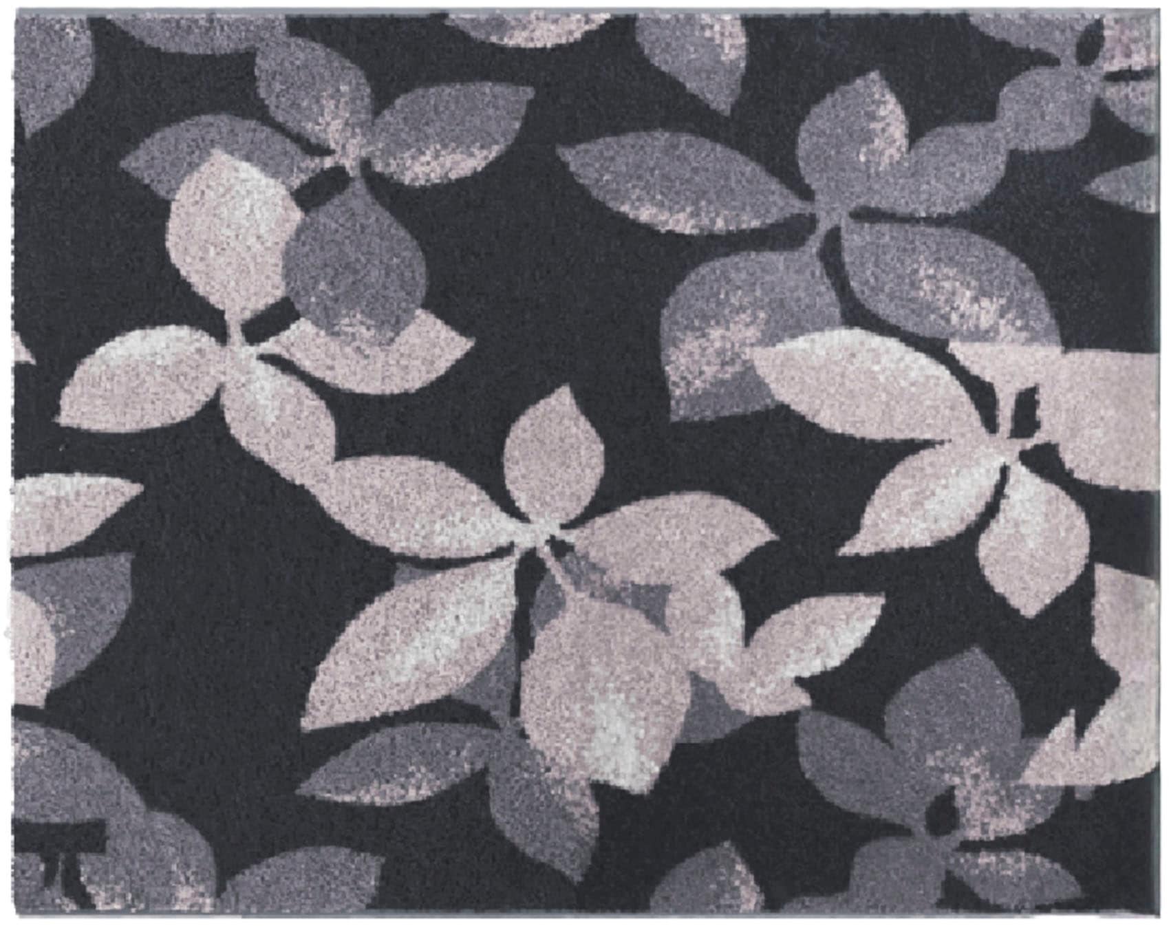 Grund Badematte »Umbria« Höhe 20 mm rutschhemmend beschichtet fussbodenheizungsgeeignet Modernes Blättermuster in Black oder Taupe,  5 Jahre Garantie