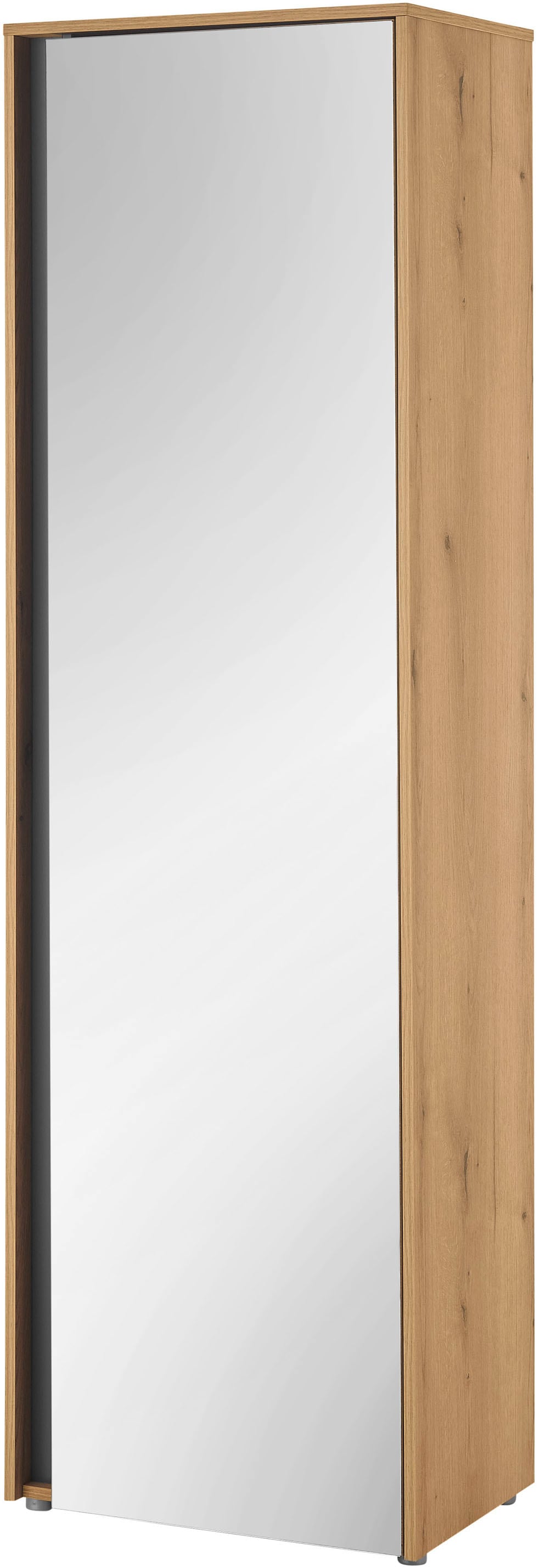 INOSIGN Garderobenschrank »GiRON/CiTY, moderner Garderobenschrank, Kleiderschrank mit Stauraum« Spiegeltür, Teleskopauszug, Tür beidseitig montierbar, 60 cm breit