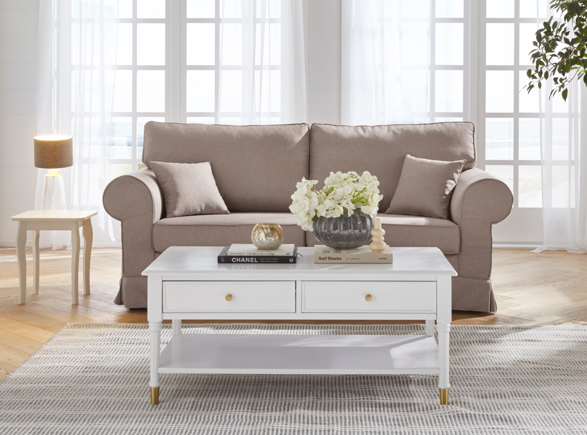 Home affaire 3-Sitzer »Shadmoor« Hussenoptik, in uni oder mit Blumendruck