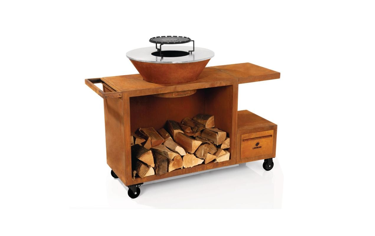 LANDMANN Feuerschale »mit Unterschrank 153 x 98 x 113 cm Cortenstahl«