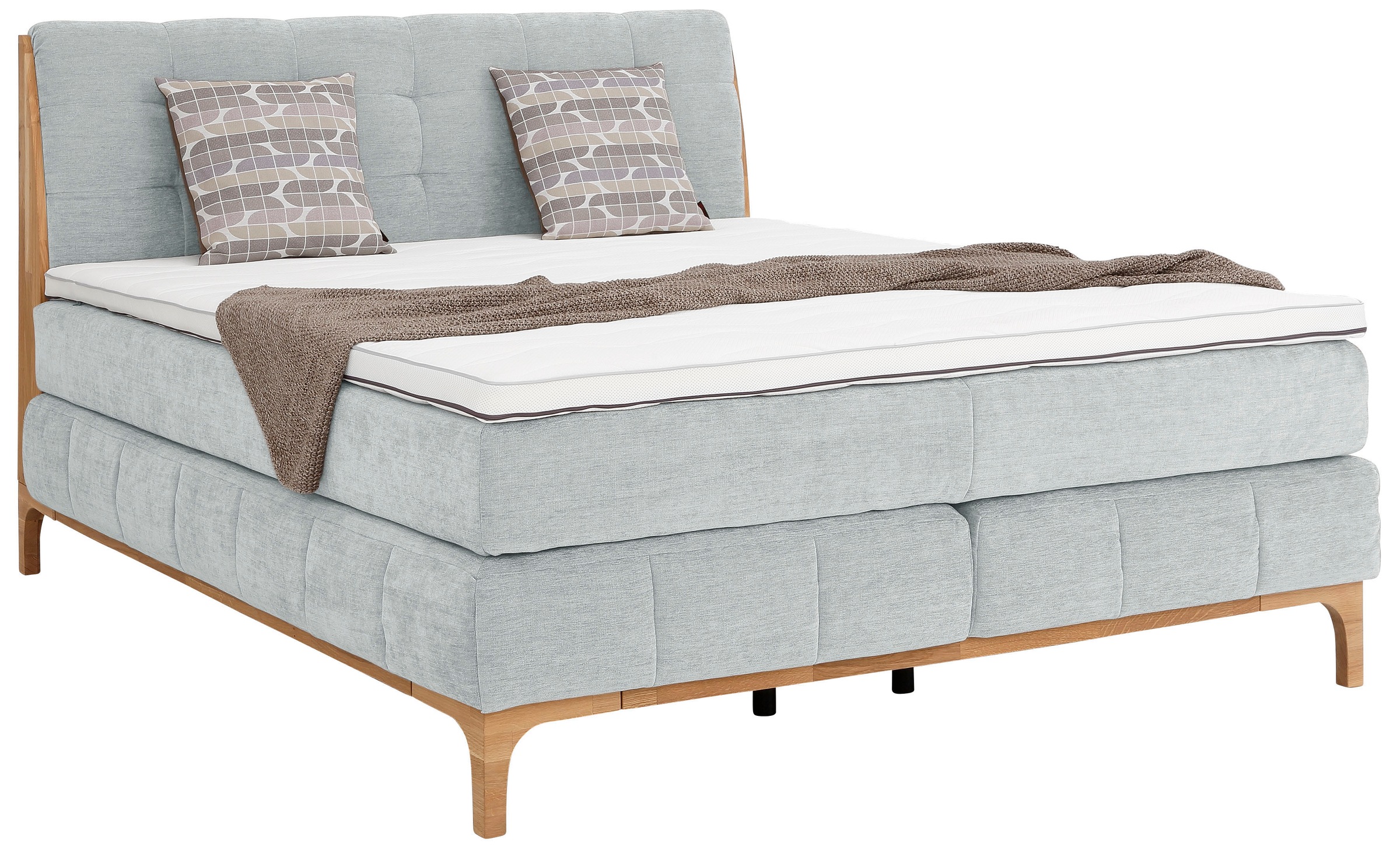 GOODproduct Boxspringbett »Jelle«, (5 St.), zertifizierte, recycelte Bezugsstoffe, verschiedene Ausführungen