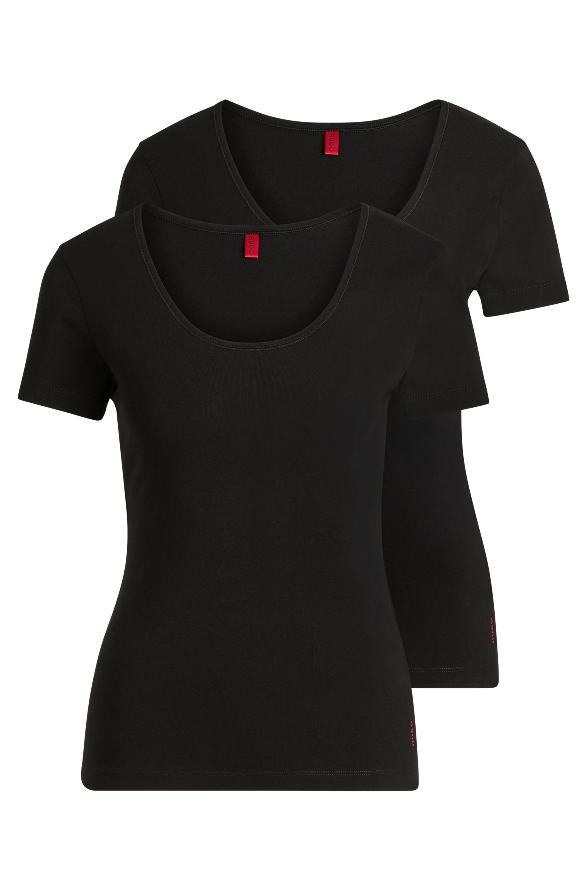Image of HUGO Underwear T-Shirt "TWIN" Packung, 2er-Pack, 2 Stk. mit vertikalem Logodruck