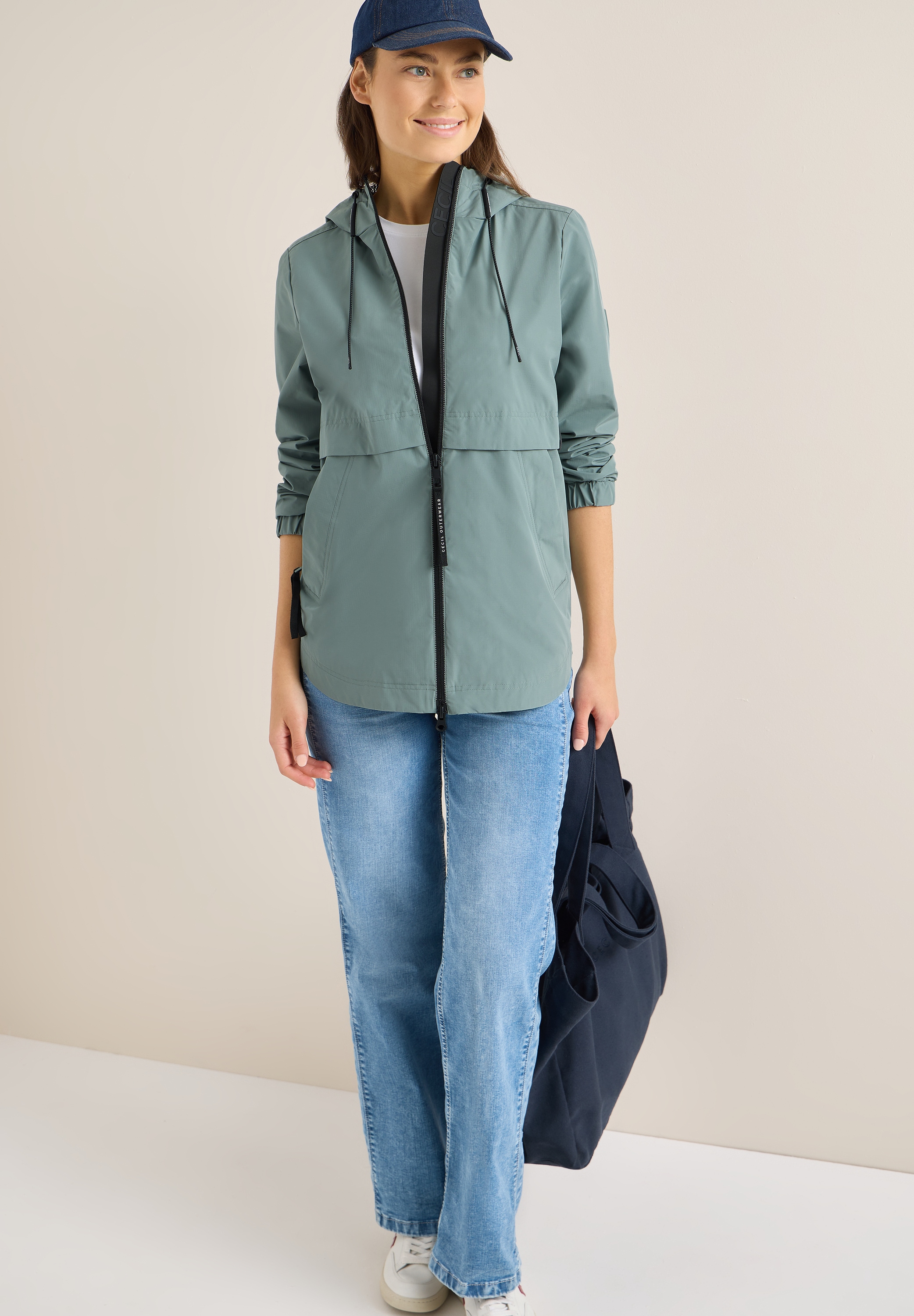 Cecil Windbreaker mit Kapuze sportive A-Linie, mit Kapuze