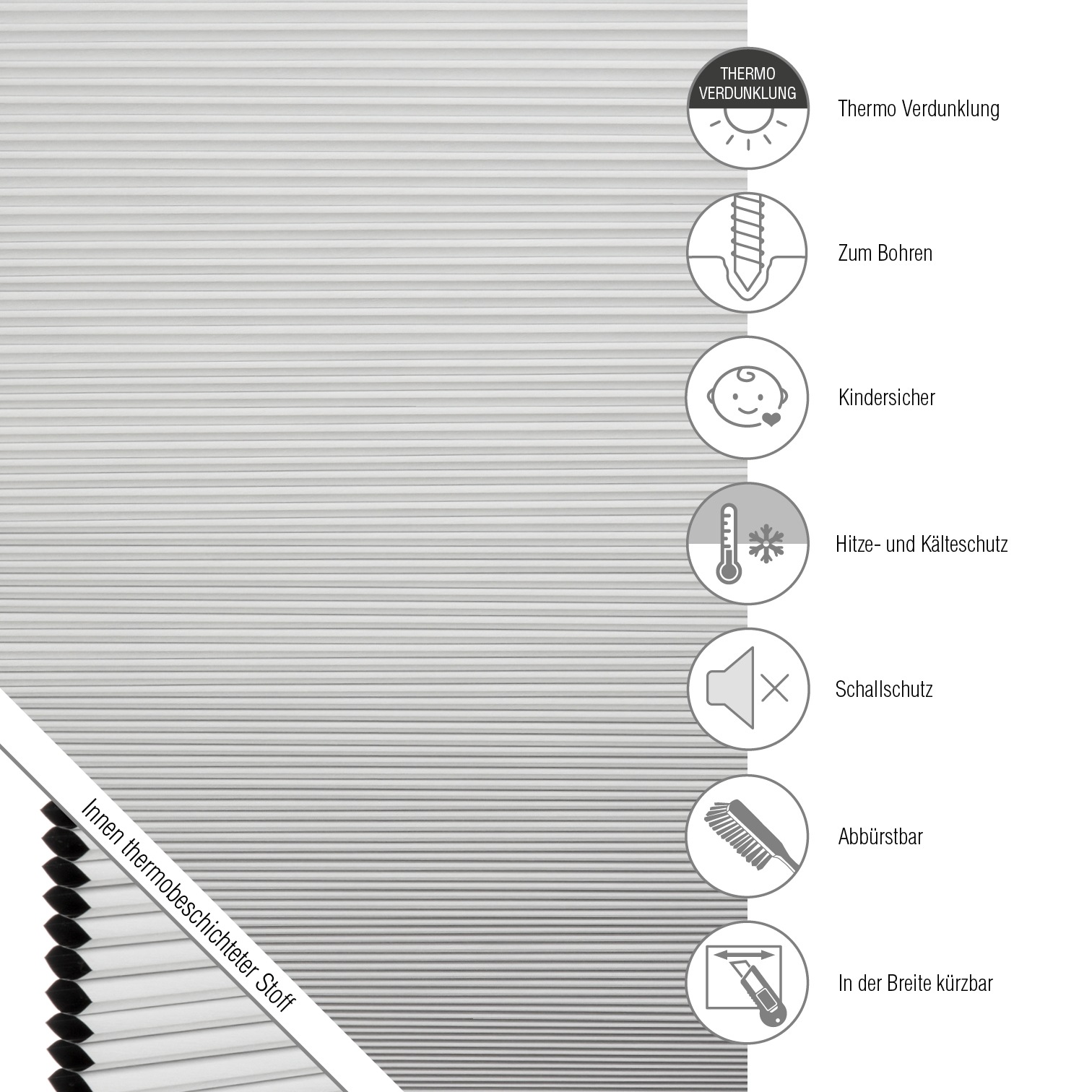 SCHÖNER WOHNEN-Kollektion Wabenplissee »Thermo Sina« verdunkelnd energiesparend mit Bohren verspannt verschraubt, energiesparend, Thermo Rückseite, schallabsorbierend