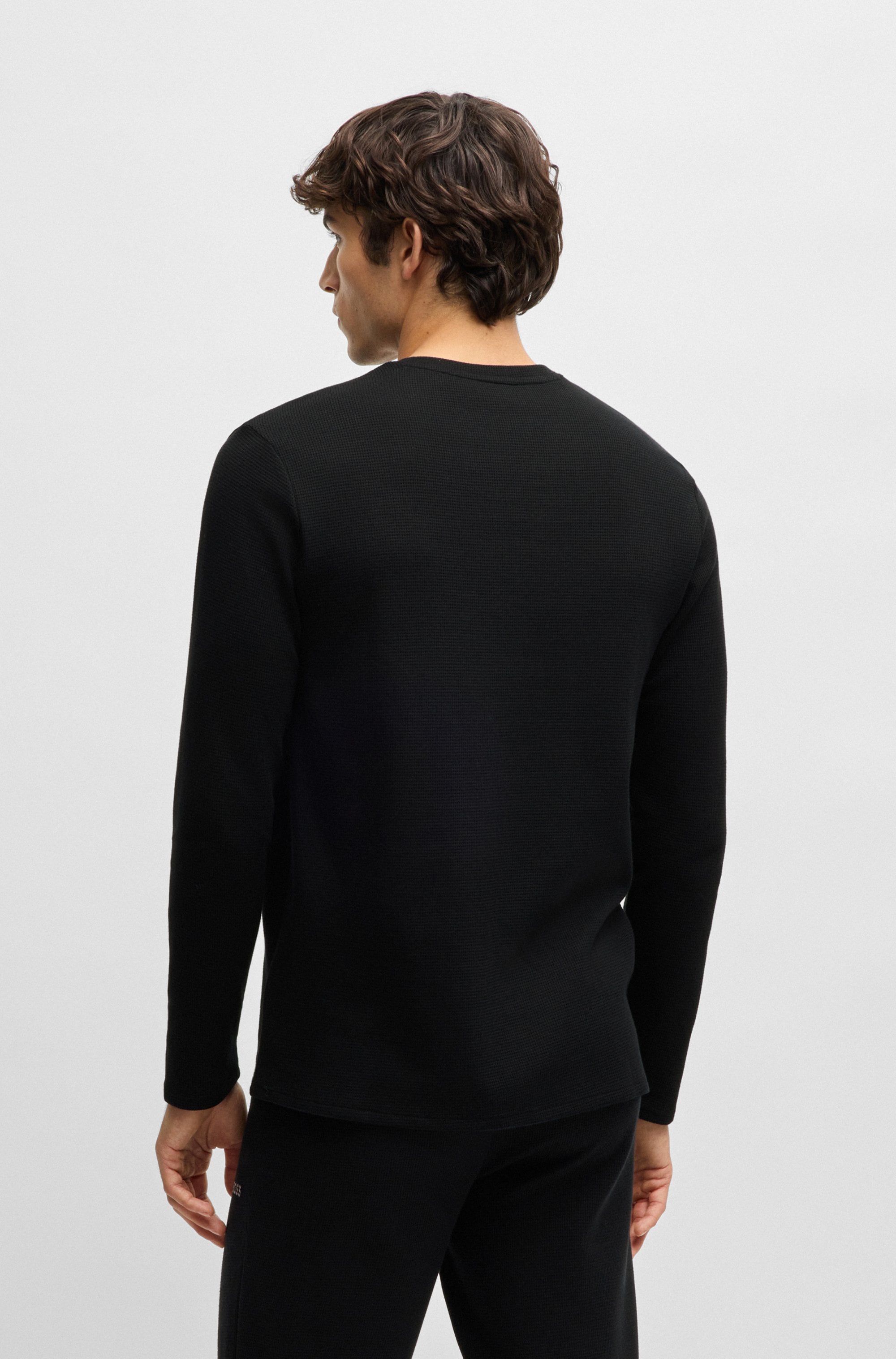 BOSS Pyjamaoberteil »Waffle LS-Shirt«