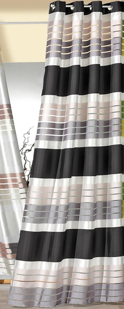Image of Weckbrodt Vorhang "Lotta" Ösen 1 Stk. tlg. blickdicht mit transparenten Organza-Streifen,glänzend, Gardine, Store