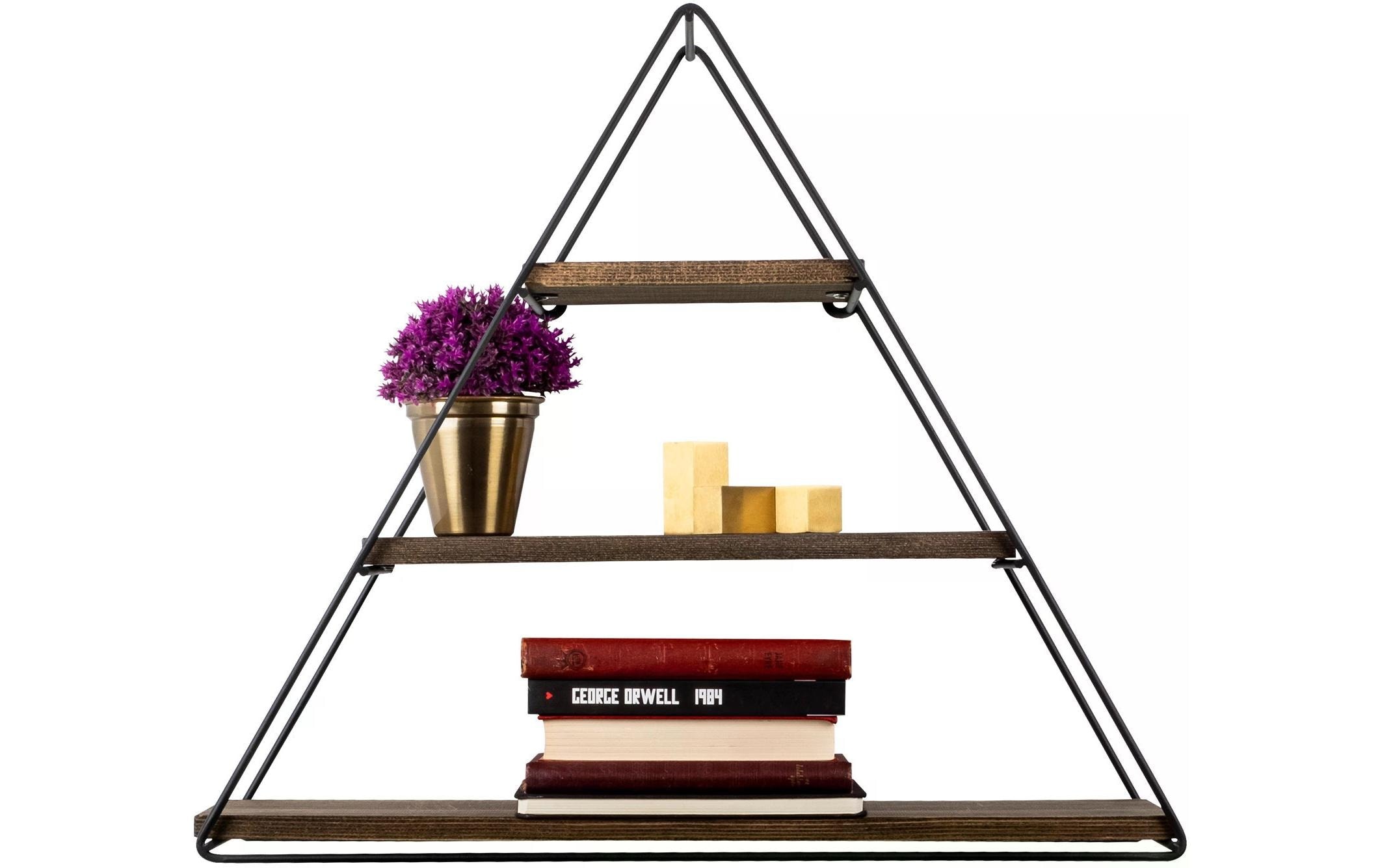 Wandregal »Woody Fashion Hyacinth 60 x 52 x 15 cm, Schwarz/Walnuss«