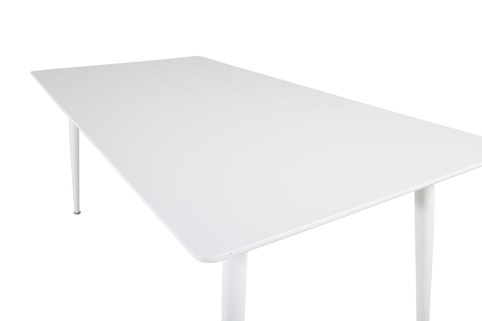 Venture Home Esstisch »Polar, rechteckiger Esstisch in hellem Weiss, 180 × 90 cm« Esszimmertisch, MDF, Metallbeine, rechteckig, hell, skandinavisch