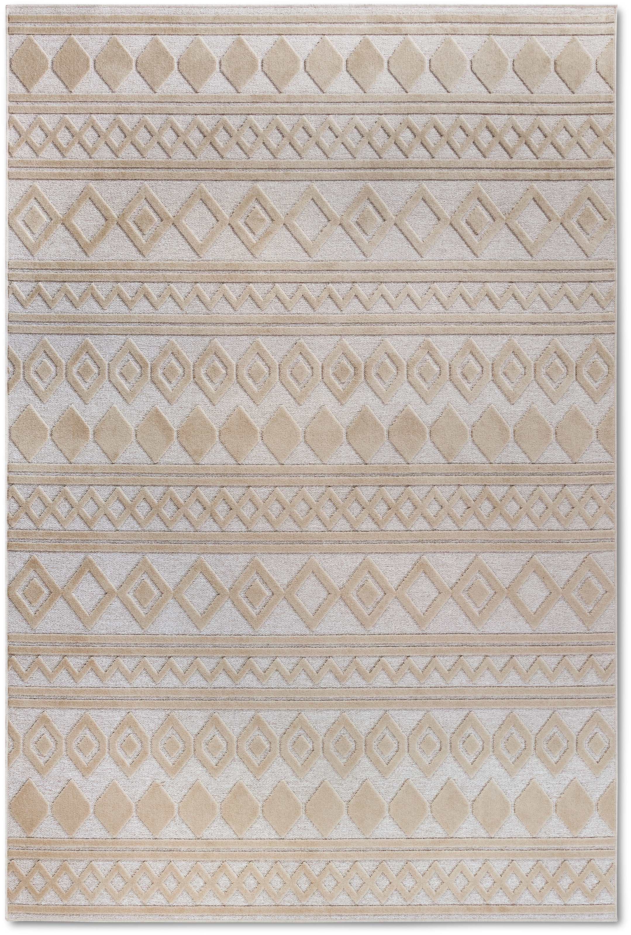 Villeroy & Boch Teppich »Catherine«, rechteckig, 5,5 mm Höhe, Wohnzimmer, Schlafzimmer, Modern, Hoch-Tief Effekt, Flur