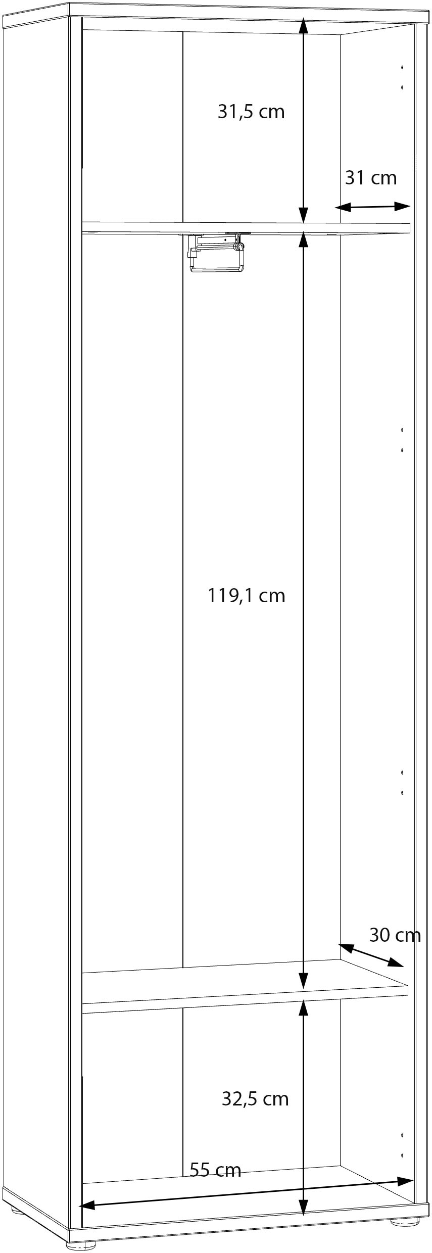 FORTE Armoire vestiaire »Alice Springs« L/H/P 59,8/191,9/34,9 cm Push to open