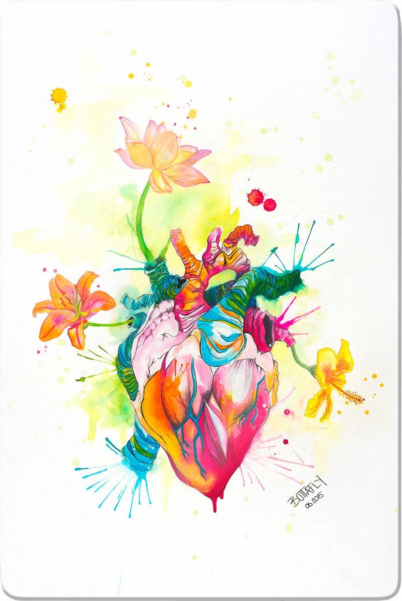 Image of Wall-Art Glasbild »Buttafly - Nature Beating Heart«, 40/60 cm bei Ackermann Versand Schweiz