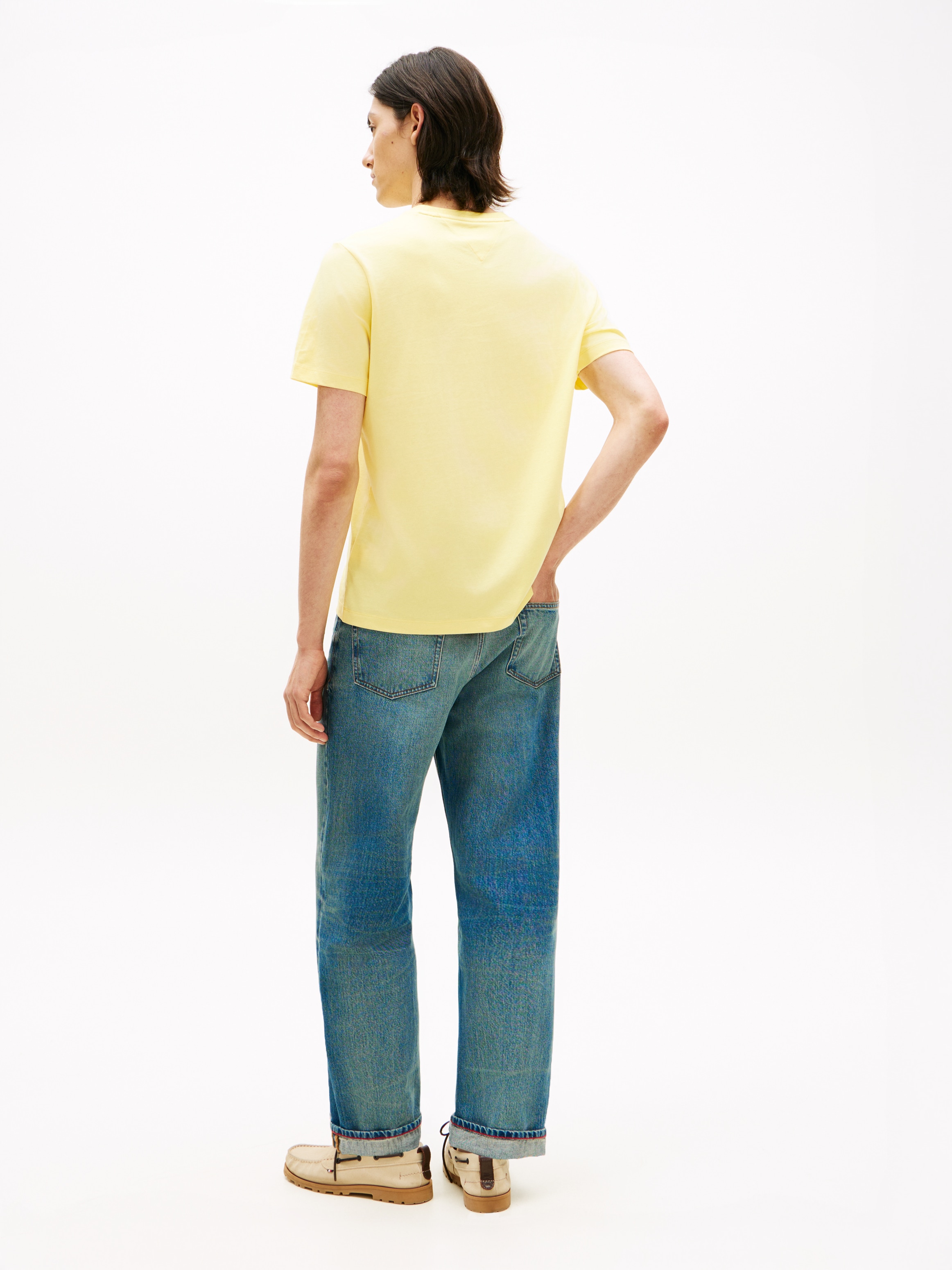 Tommy Hilfiger T-shirt »ESSENTIAL REGULAR FIT SOLID  mit Stickerei« unifarben, casual, Baumwolle, Rundhals