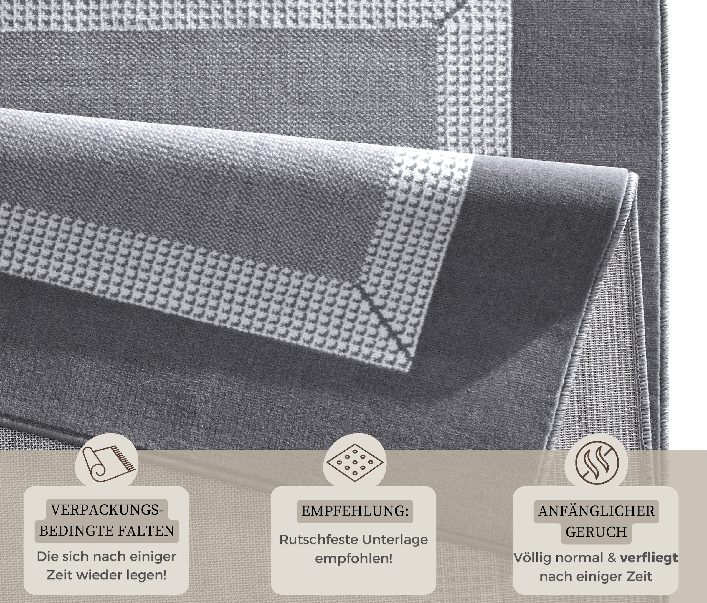 HANSE Home Teppich »Band«, rechteckig, 9 mm Höhe, Kurzflor, weich, Läufer Grössen, Wohnzimmer, Schlafzimmer, Esszimmer
