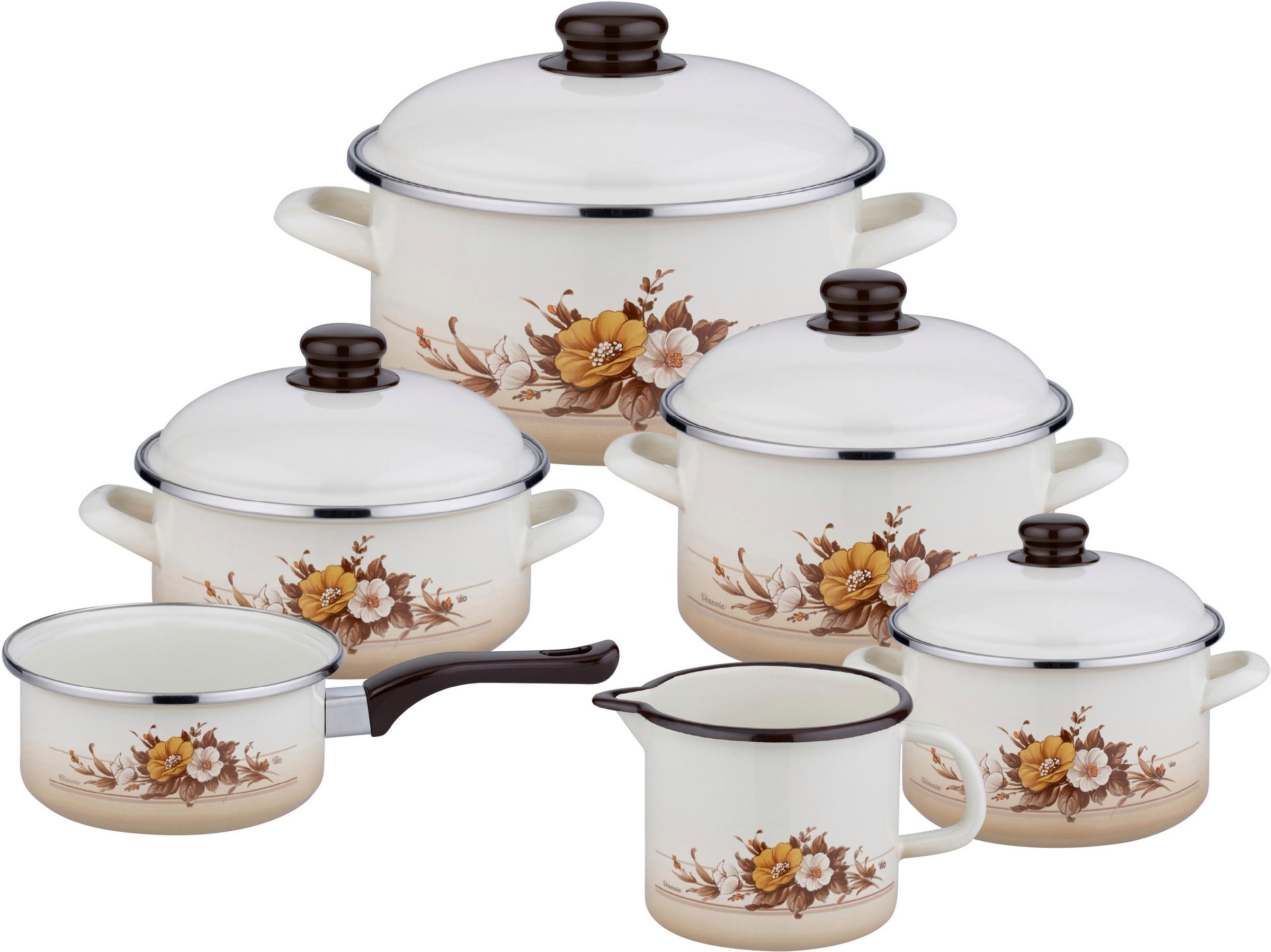 Image of Elo Topf-Set »Venezia«, Emaille, (Set, 10 tlg.), Induktion, 10 Teile bei Ackermann Versand Schweiz