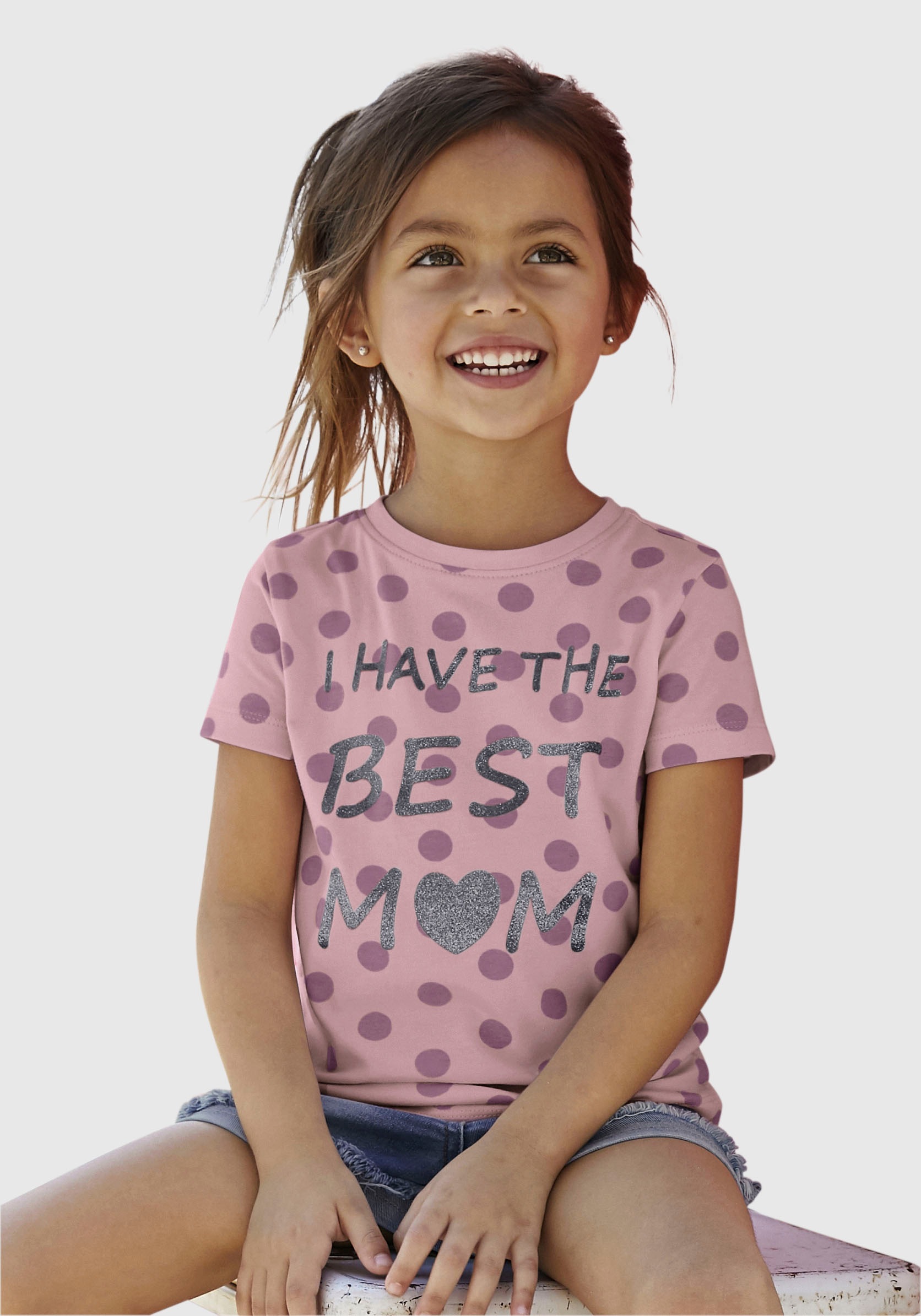 Image of KIDSWORLD T-Shirt »BEST MOM«, süsser Glitzerdruck bei Ackermann Versand Schweiz