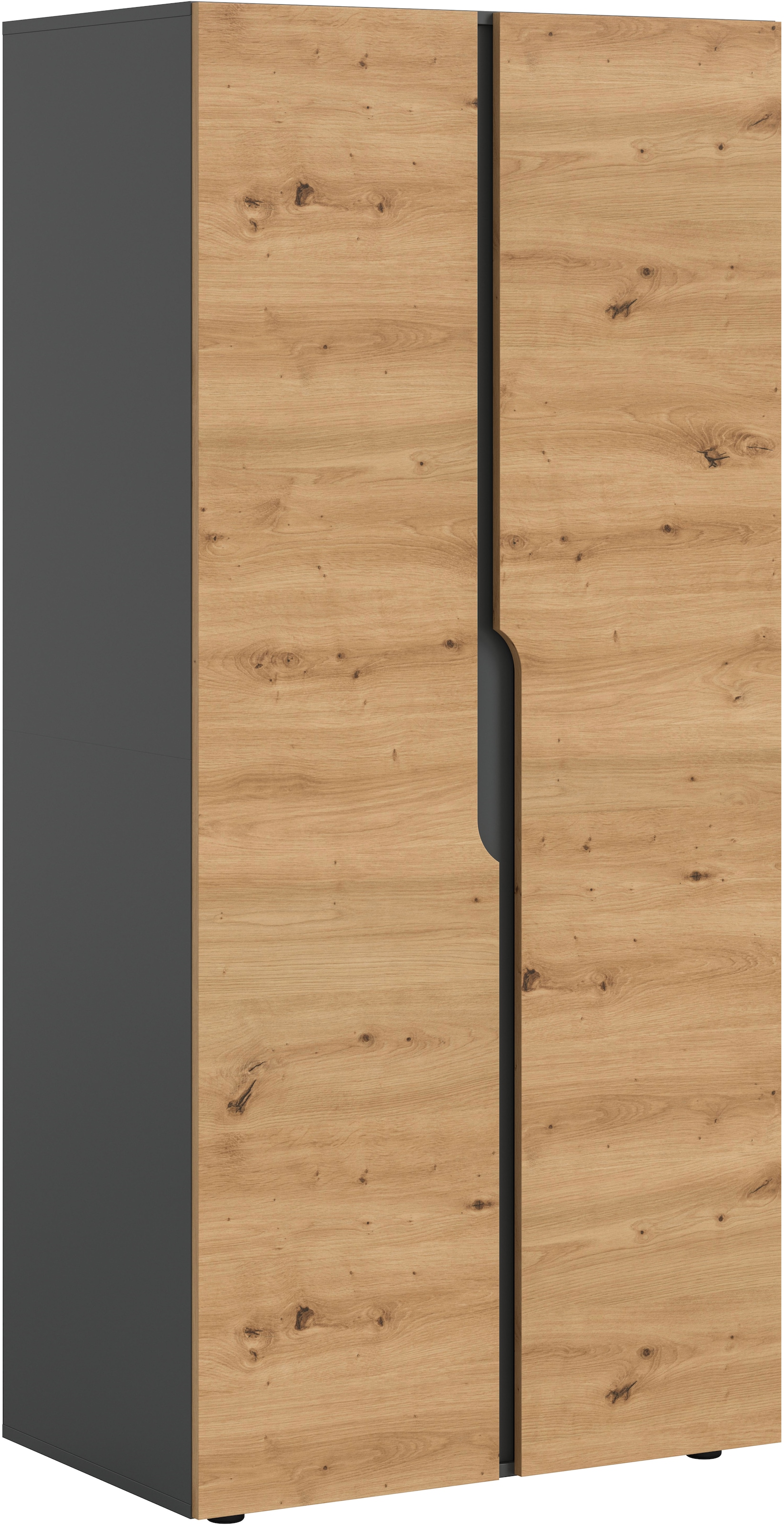 Home affaire Kleiderschrank »BJÖRNEBORG, Schlafzimmerschrank, Garderobe, Schrank« inklusive Wechselblende in anthrazit und Artisan Eiche Nachbildung,  Breite 80cm, Kleiderstange, 2 Böden