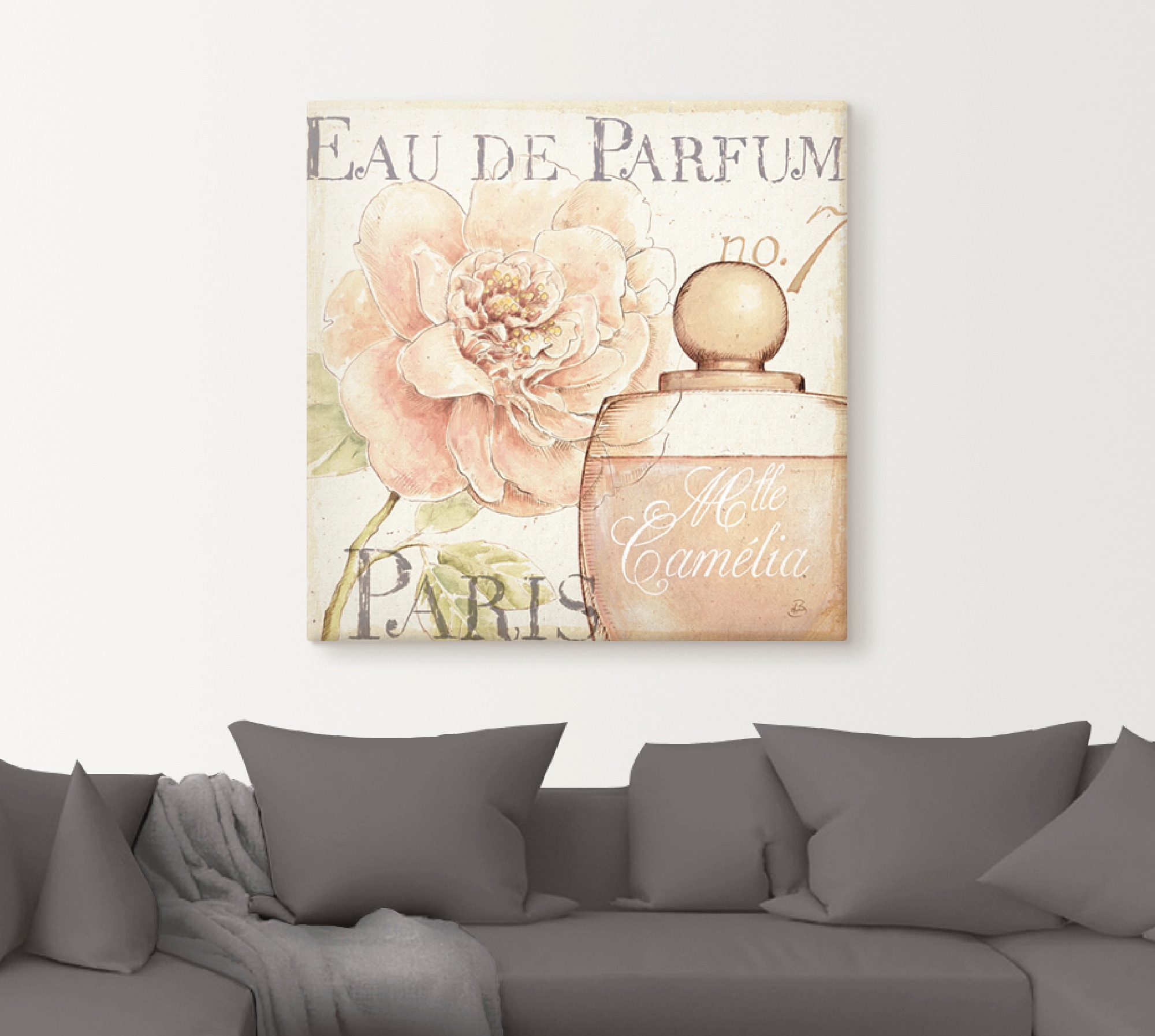 Artland Tableau sur toile »Blumen und Parfum II« 1 cuis tlg. auf Holzrahmen gespannt