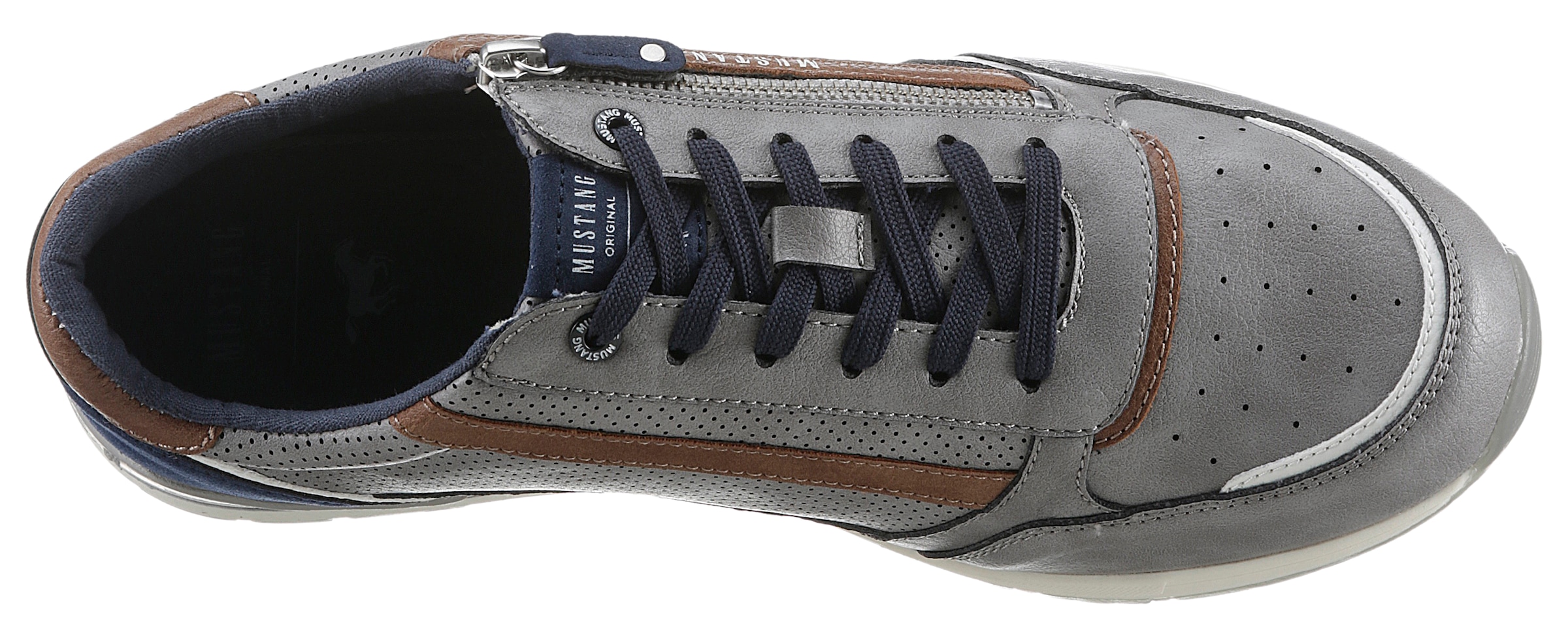 Mustang Shoes Sneaker, mit Aussenreissverschluss, Freizeitschuh, Halbschuh, Schnürschuh