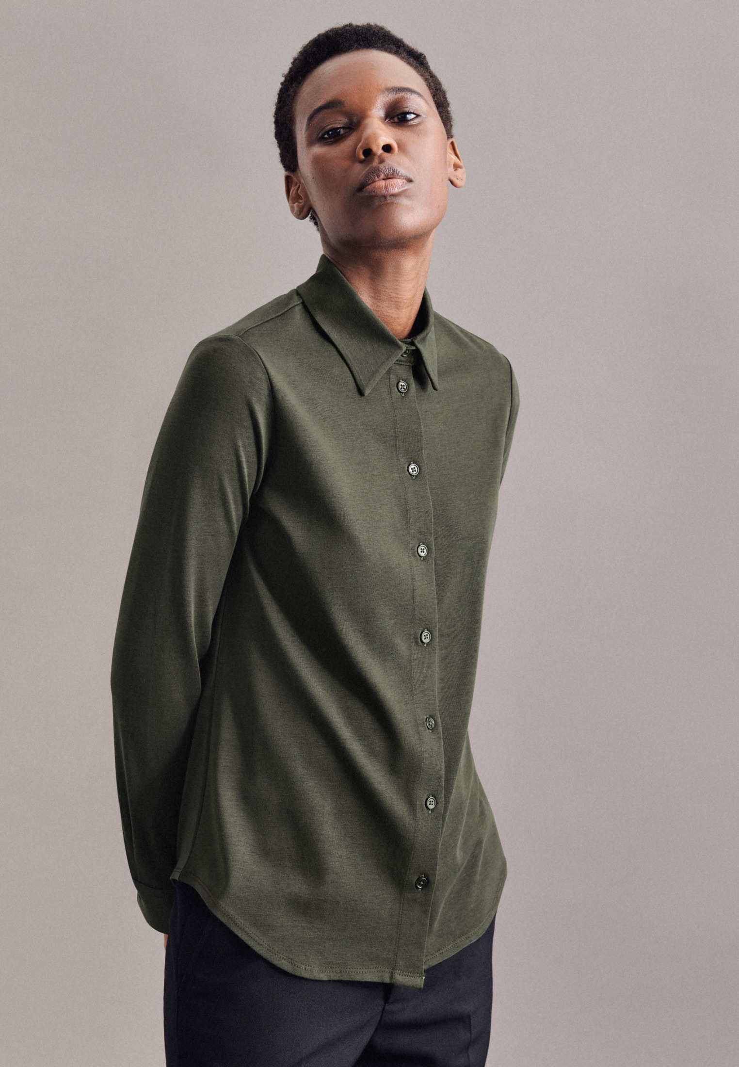 Image of seidensticker Hemdbluse »Schwarze Rose«, Langarm Kragen Uni bei Ackermann Versand Schweiz