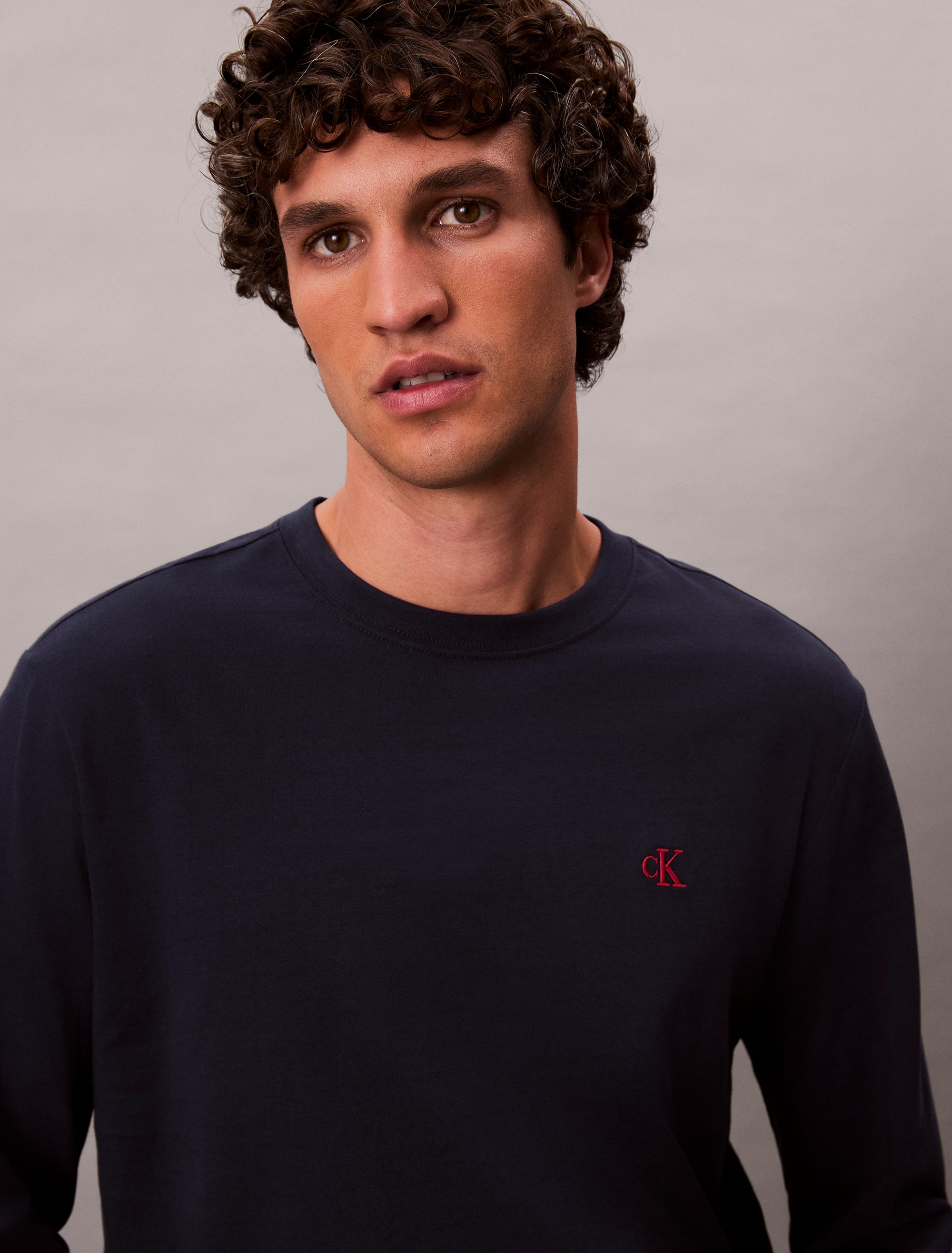 Calvin Klein Jeans Langarmshirt »LS EASY MONOGRAM TEE« Mit Rundhalsausschnitt, regular fit