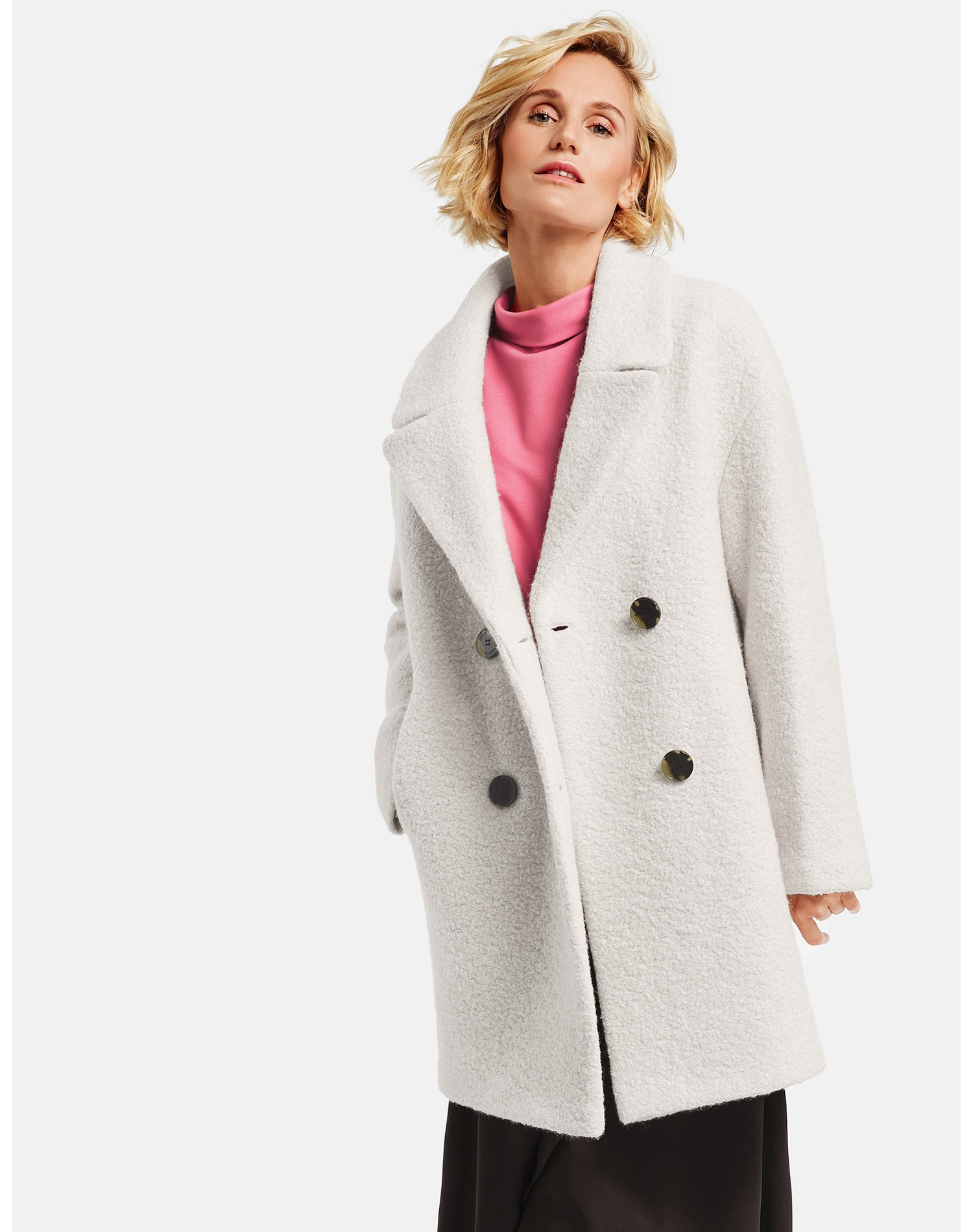 Mantel Wolle »Kurzmantel mit Boucle-Optik«