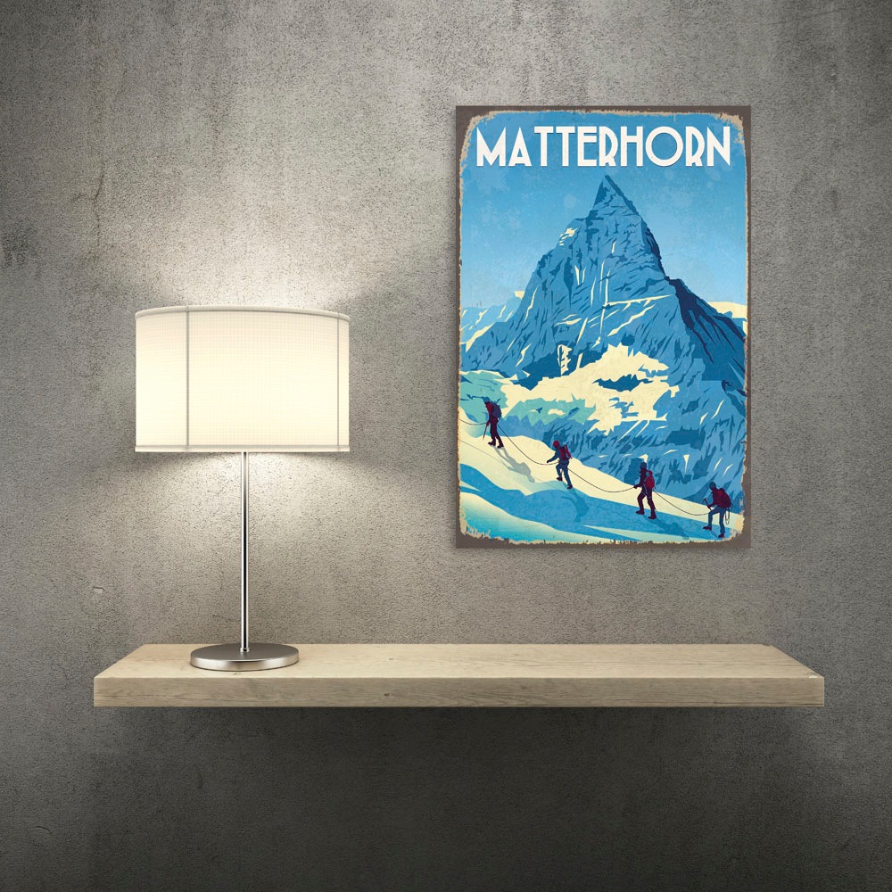 Image of queence Metallbild "Matterhorn II" Berge & Alpenbilder 1 Stk. tlg. Stahlschilder