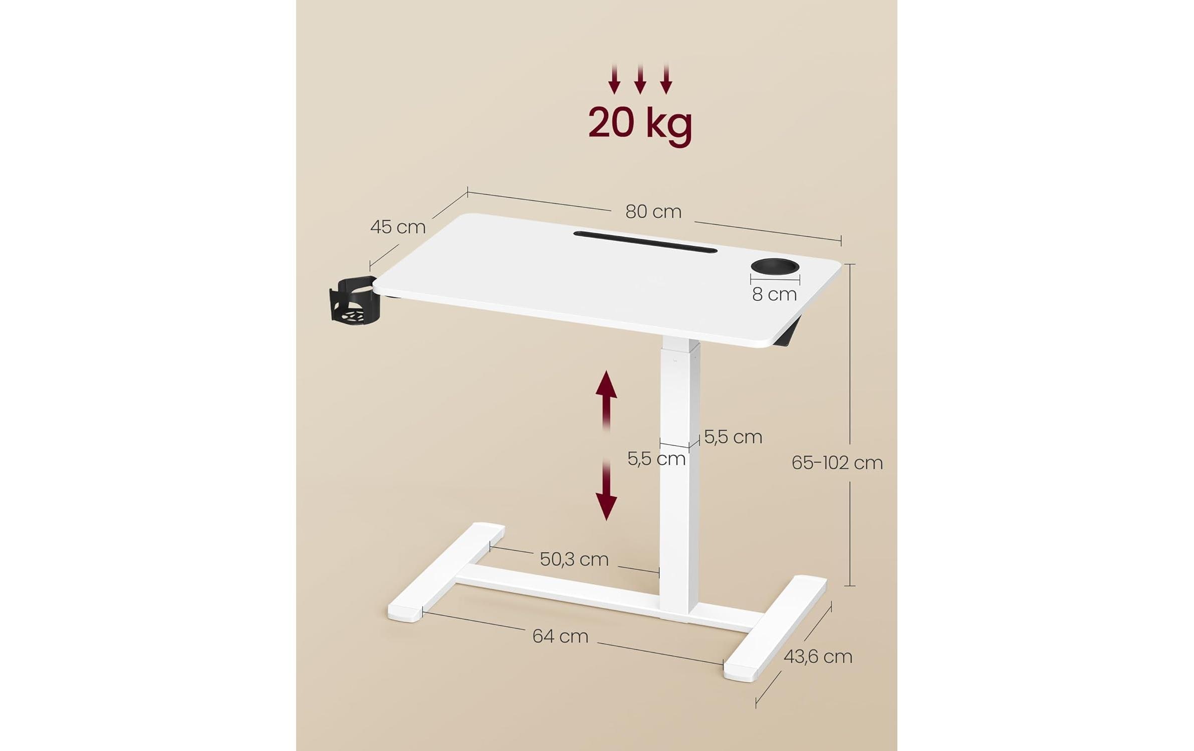 Image of VASAGLE Stehtisch "Höhenverstellbar 80 x 45 cm"