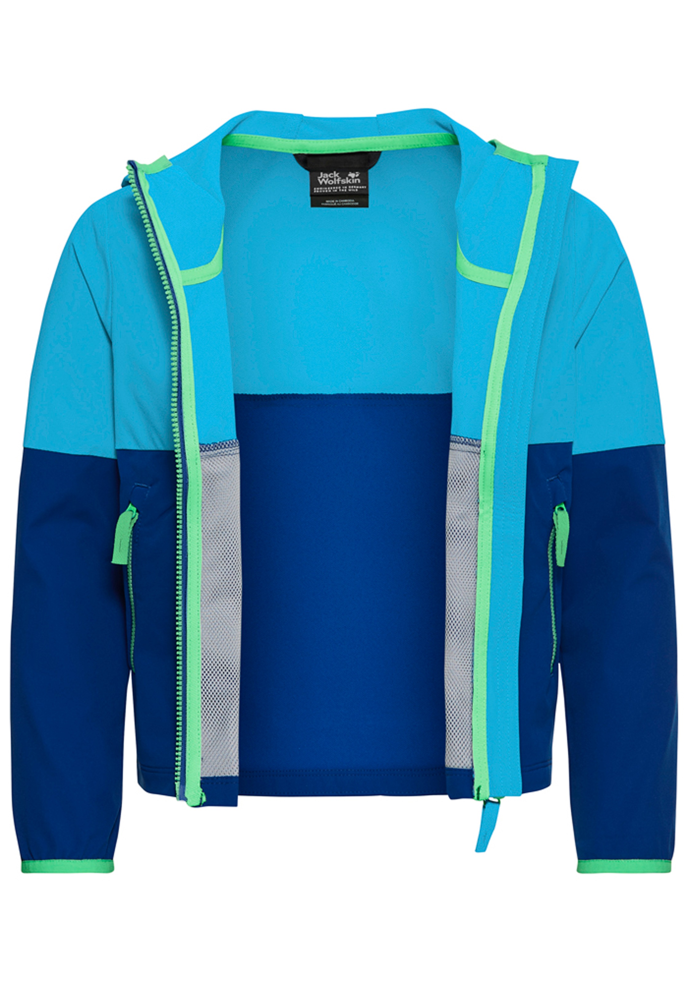 Jack Wolfskin Veste softshell »SANDBIRD HOODED JKT K« mit Kapuze Winddicht, atmungsaktiv, Übergangsjacke