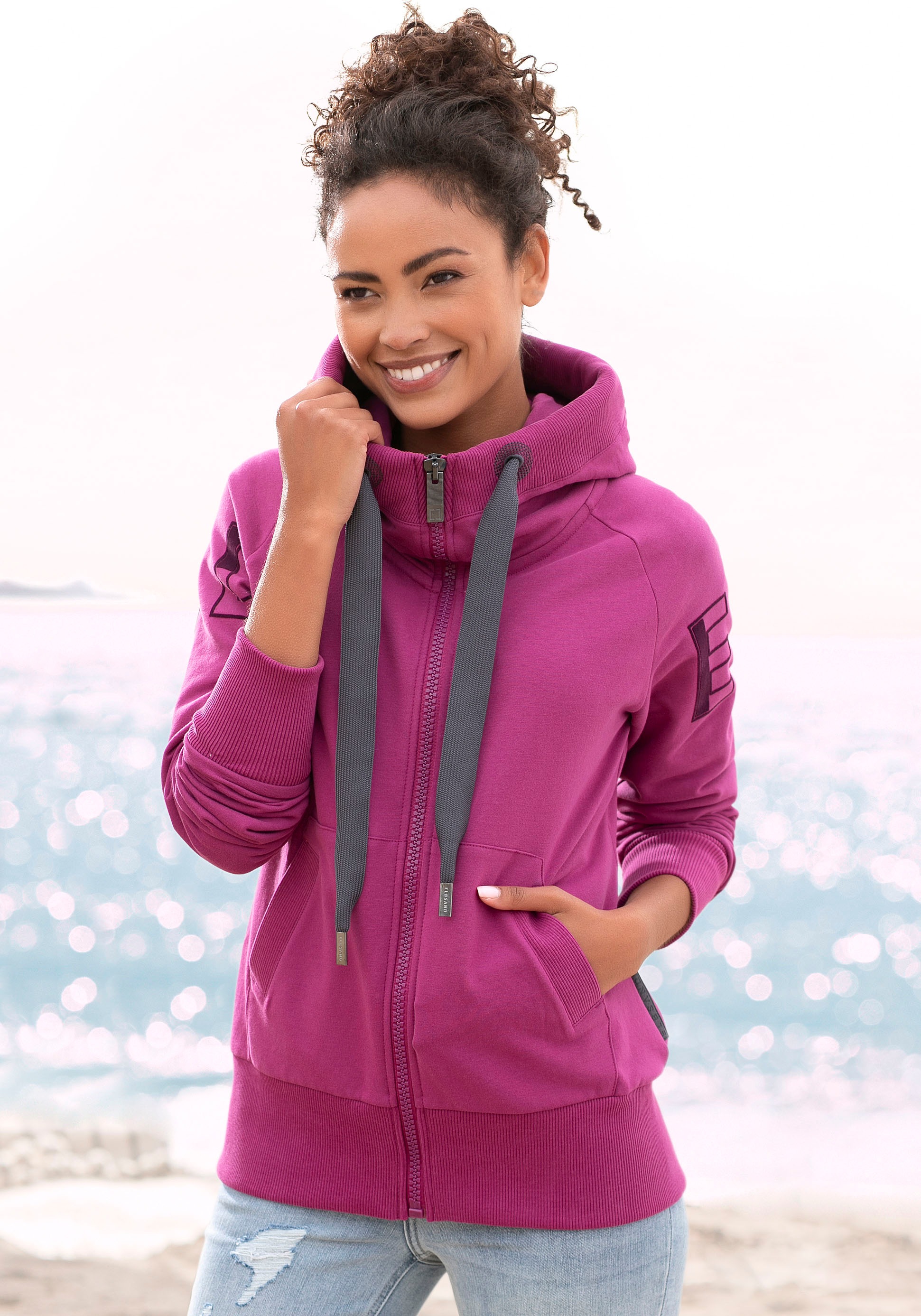 Image of Elbsand Kapuzensweatjacke »Kjella«, mit grossem Logodruck hinten bei Ackermann Versand Schweiz