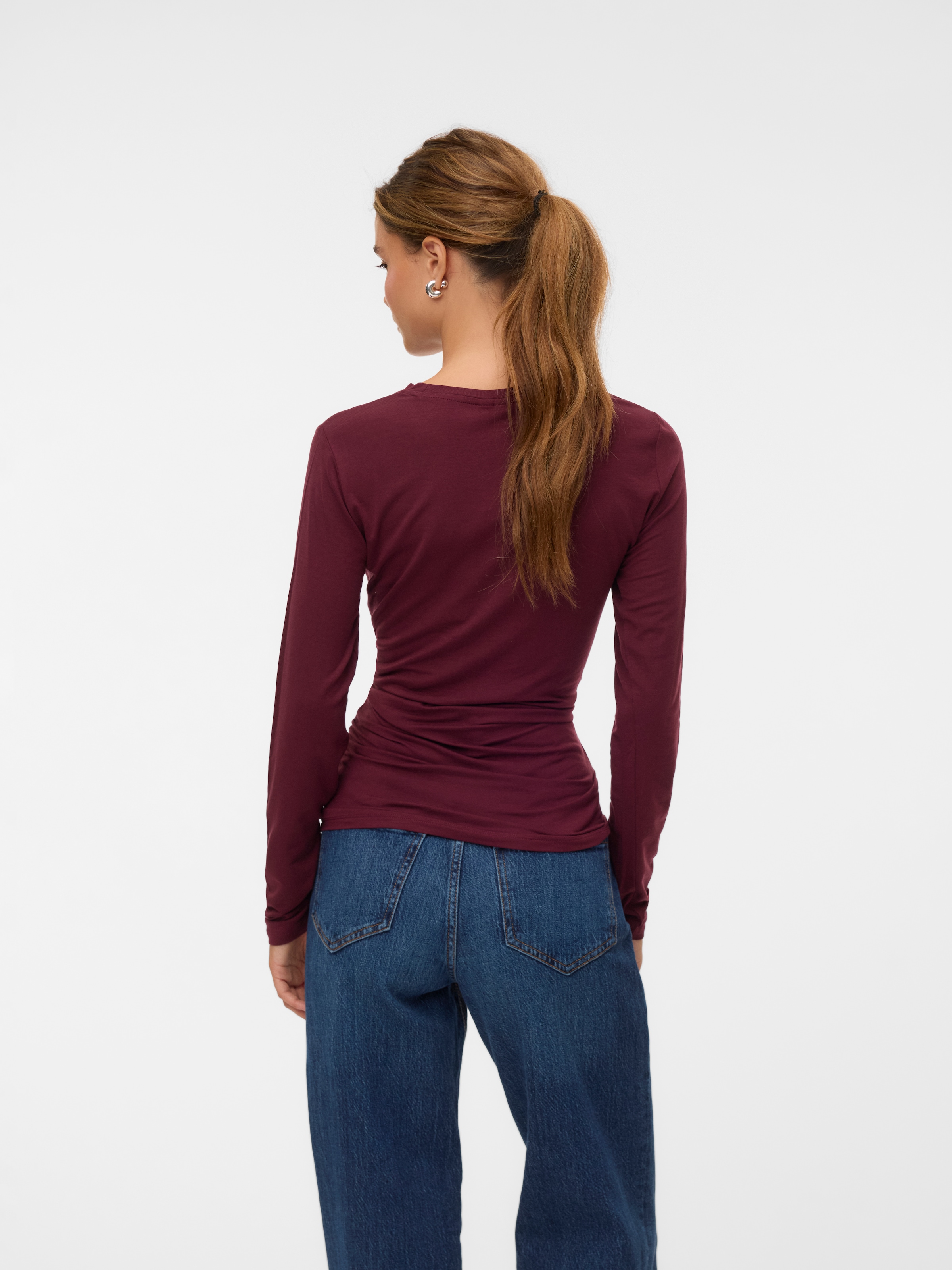 Vero Moda Langarmshirt »VMAVA SARAH LS TOP JRS NOOS« Materialmix, regular fit