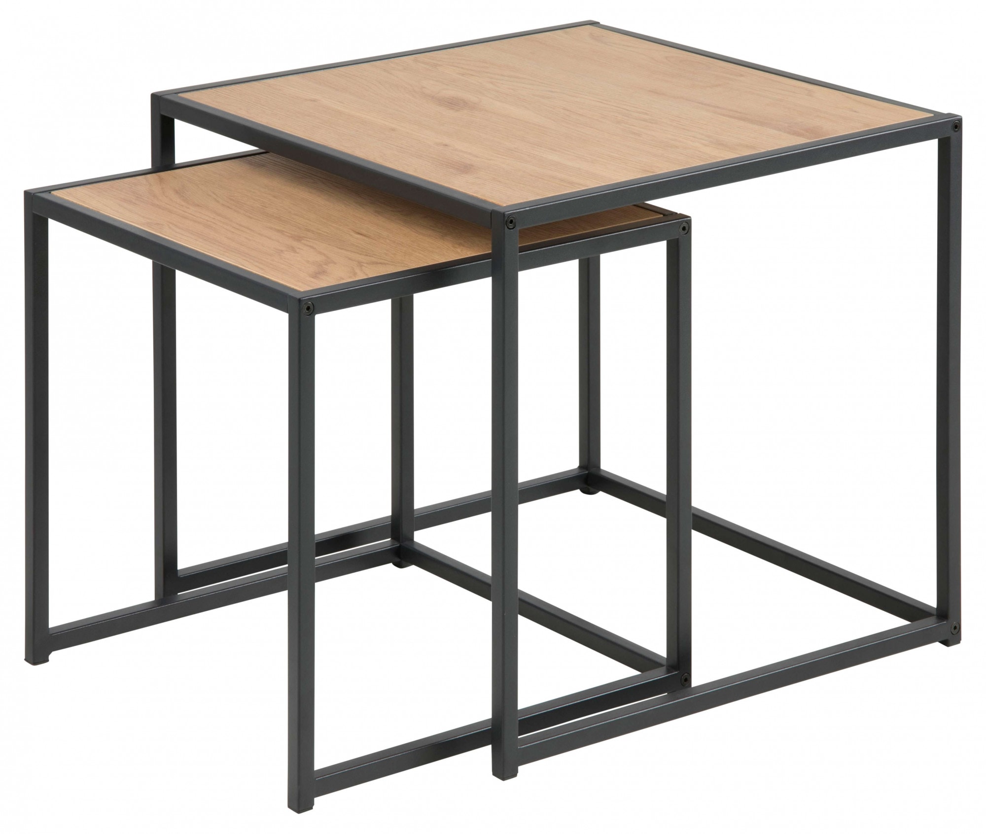 Image of ACTONA GROUP Couchtisch "Seaford" Beistelltisch, Sofatisch, OTTOs Choice, Couchtisch-Set, Wildeiche-Optik, Gestell aus Stahl, Satz mit 2 Teilen