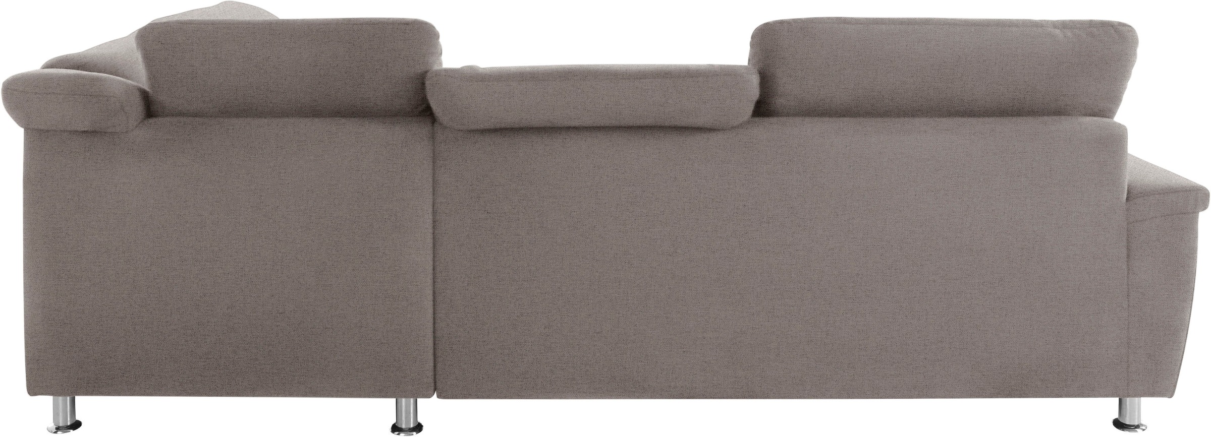DOMO collection Ecksofa »Franzi, zeitlos und elegant, moderne Sitzheftung, L-Form«, wahlweise mit Kopfteilverstellung (dann Breite: 275 cm)