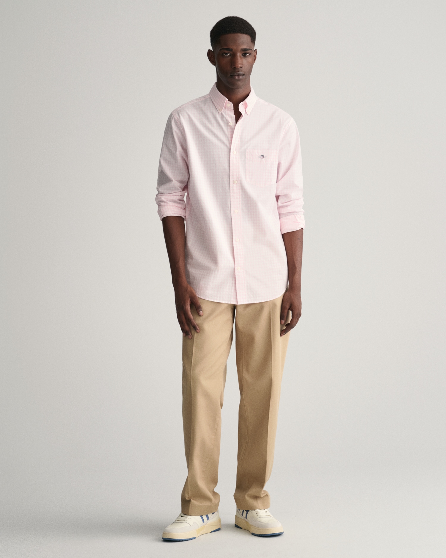 Gant Langarmhemd »REG POPLIN GINGHAM SHIRT«, mit Logostickerei auf der Brust