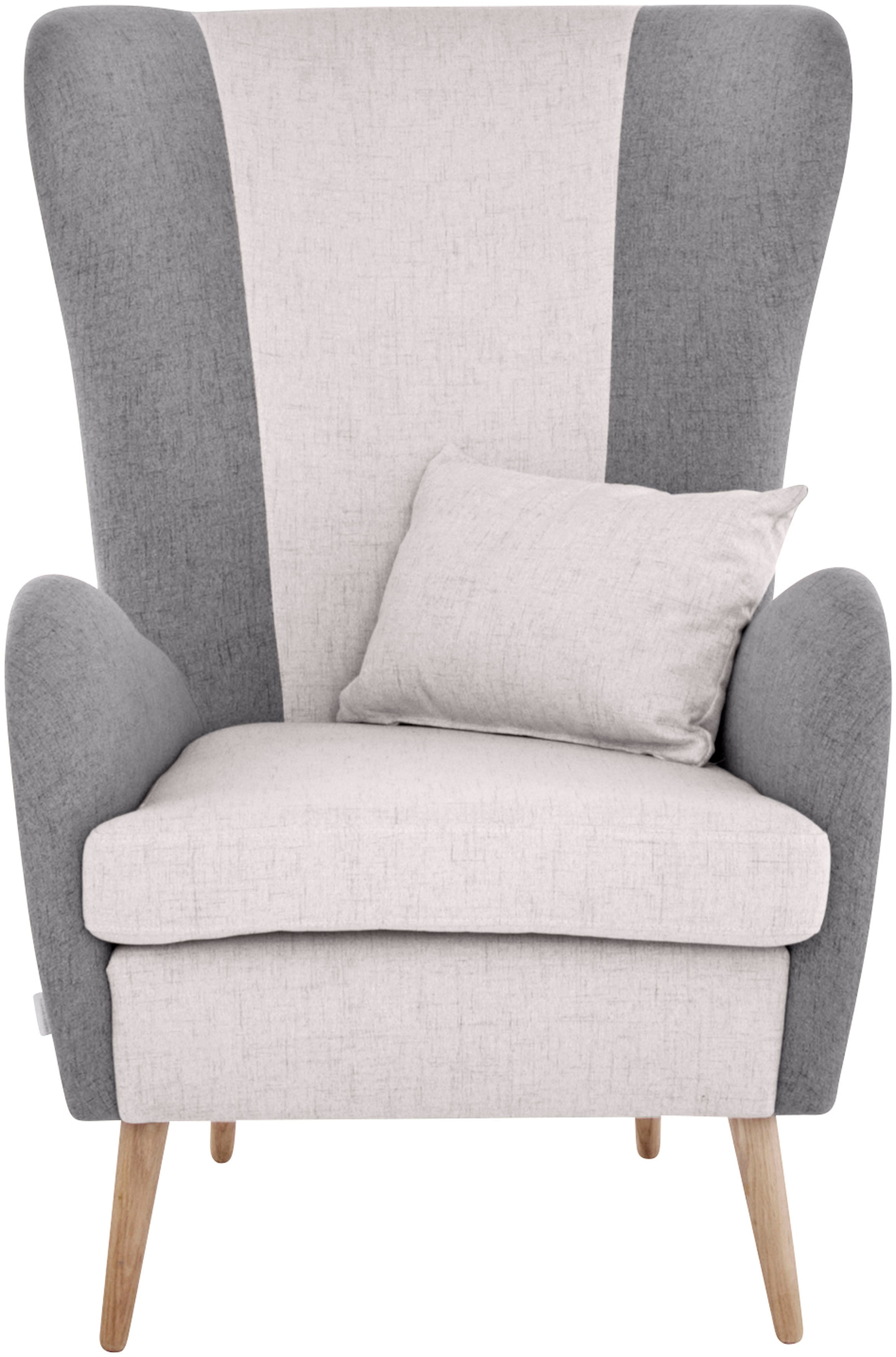 Guido Maria Kretschmer Home&Living Sessel »Salla Bezug Bouclé oder Struktur fein, Ohrensessel«, wahlweise mit oder ohne Hocker; grosser Sessel: Masse B/T/H: 78/94/118cm