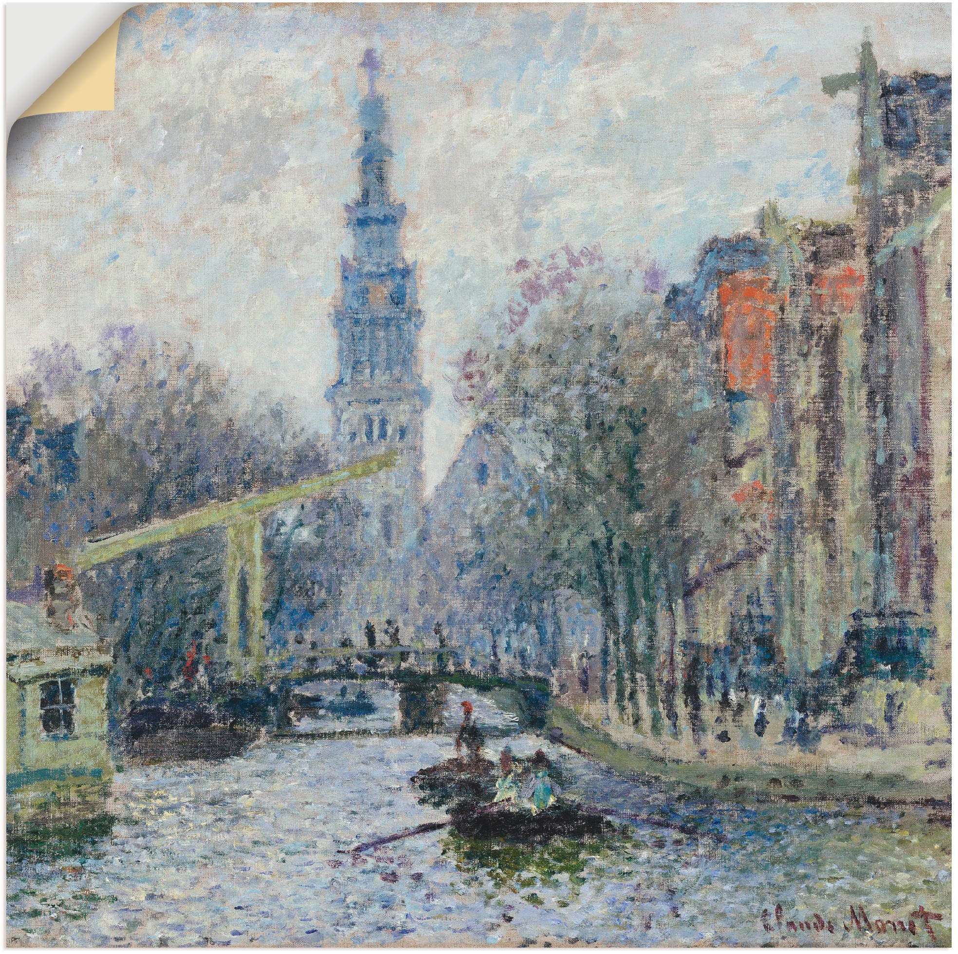 Image of Artland Wandbild »Ansicht von Amsterdam mit Kanal. 1874«, Niederlande, (1 St.), in vielen Grössen & Produktarten - Alubild / Outdoorbild für den Aussenbereich, Leinwandbild, Poster, Wandaufkleber / Wandtattoo auch für Badezimmer geeignet bei Ackermann Ver