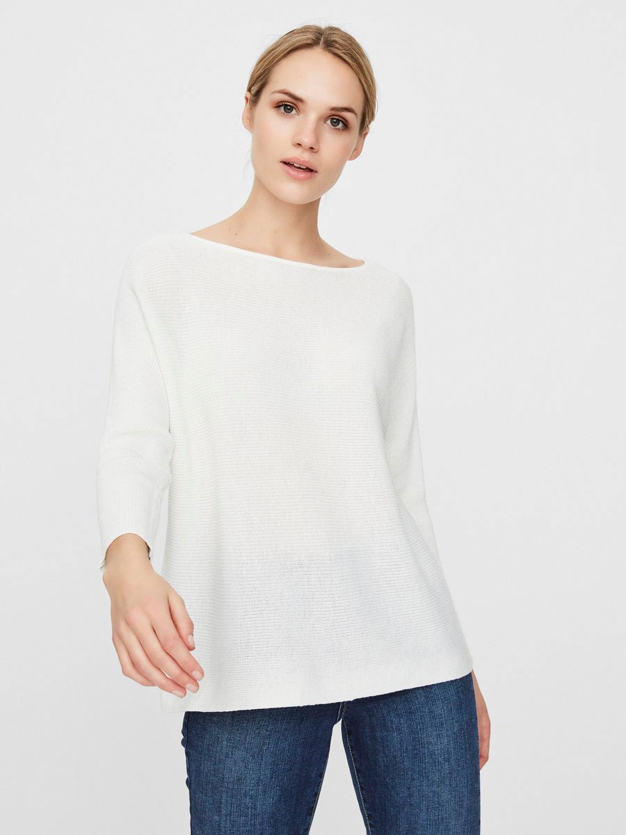Image of Vero Moda Rundhalspullover »VMNORA 3/4 BOATNECK BLOUSE«, in Querrippenstruktur bei Ackermann Versand Schweiz