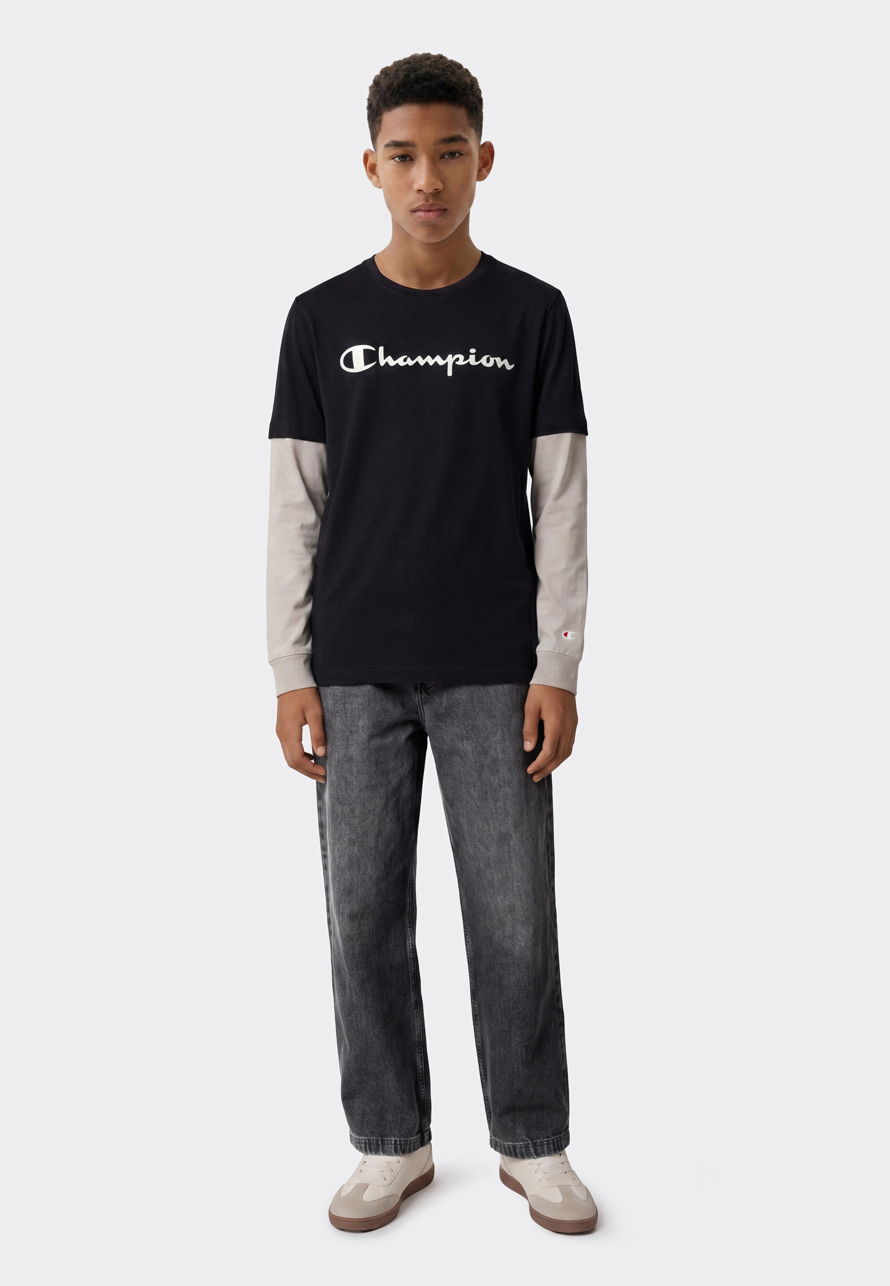 Champion T-shirt à manches longues »SPORTWEAR LONG SLEEVE Standard Fit« pour enfants, avec col rond, en coton, longueur normale