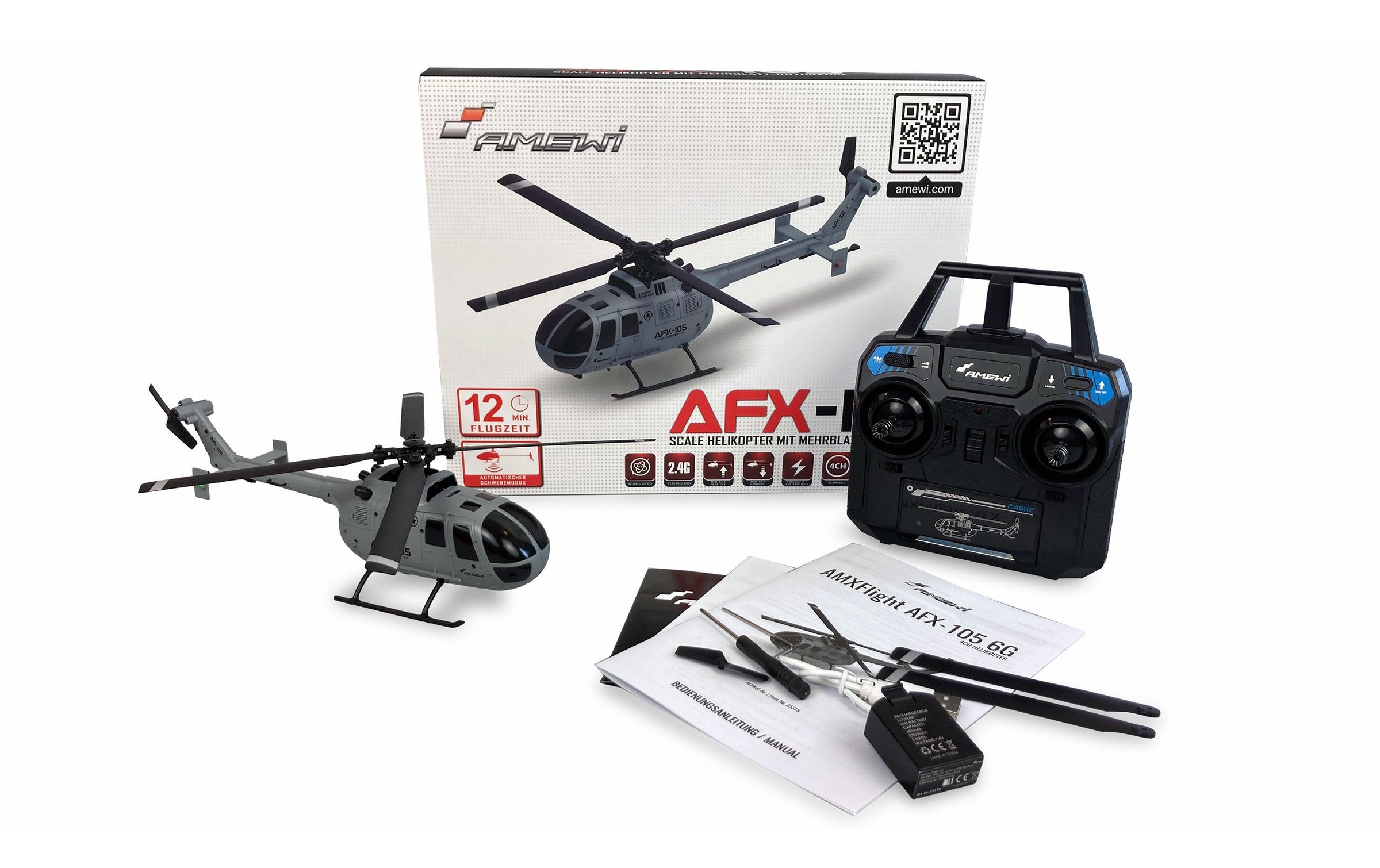 Amewi RC-Helikopter »AFX-105 Grau«